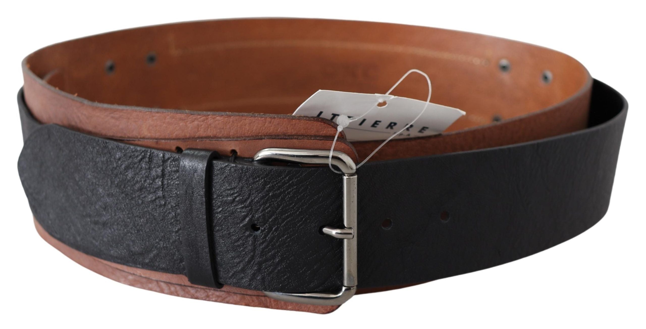 Costume National Elegant Leather Fashion Belt in Brown Black - Luksusmuotia Costume National - Tutustu YVES JAVANNI® 