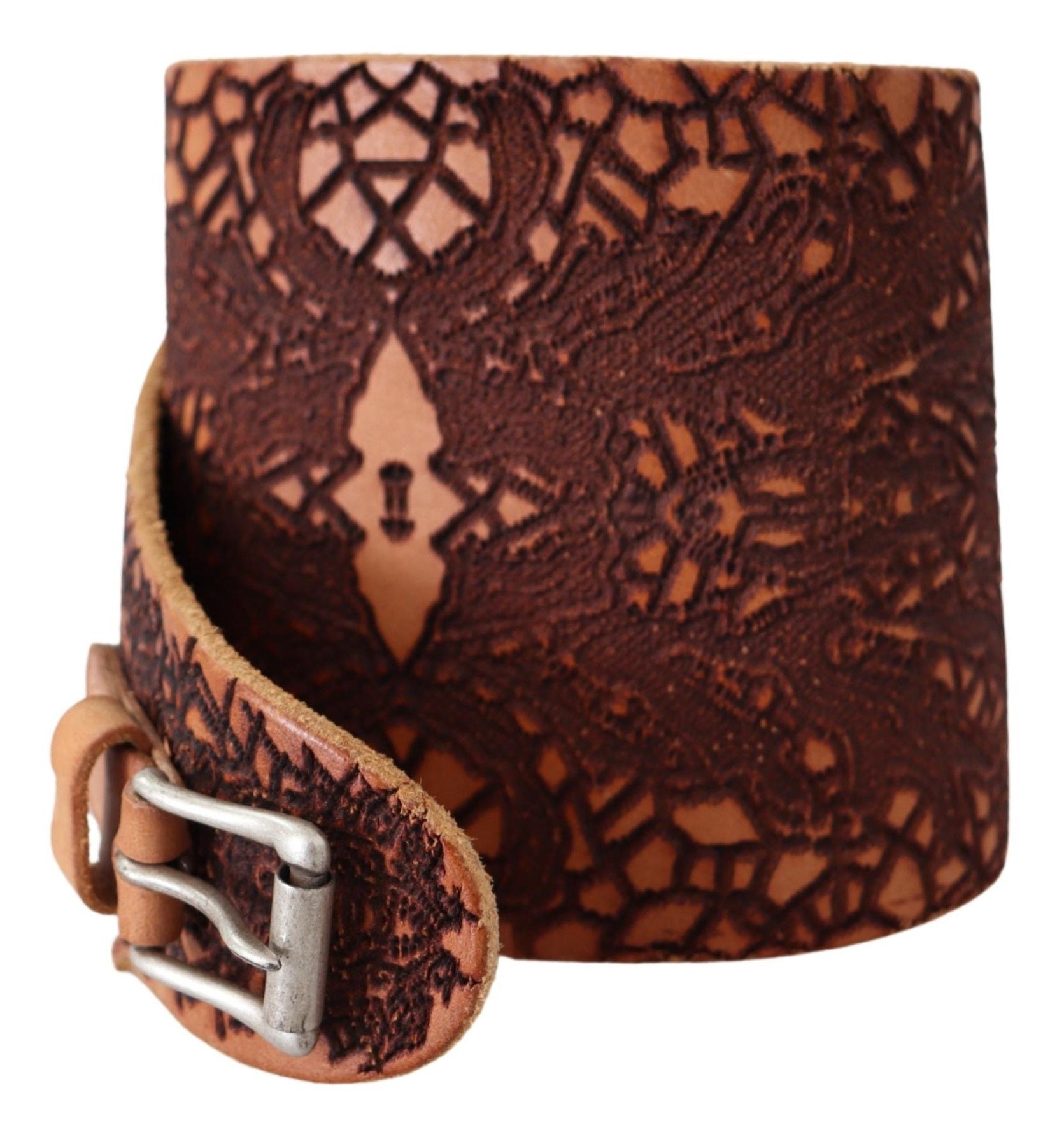 Scervino Street Elegant Brown Leather Fashion Belt - Luksusmuotia Scervino Street - Tutustu YVES JAVANNI® 