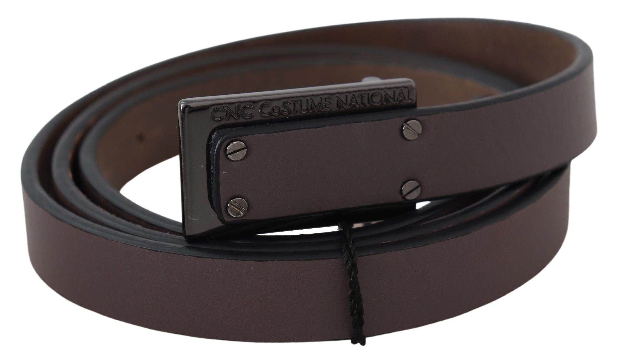 Costume National Elegant Dark Brown Leather Belt - Luksusmuotia Costume National - Tutustu YVES JAVANNI® 