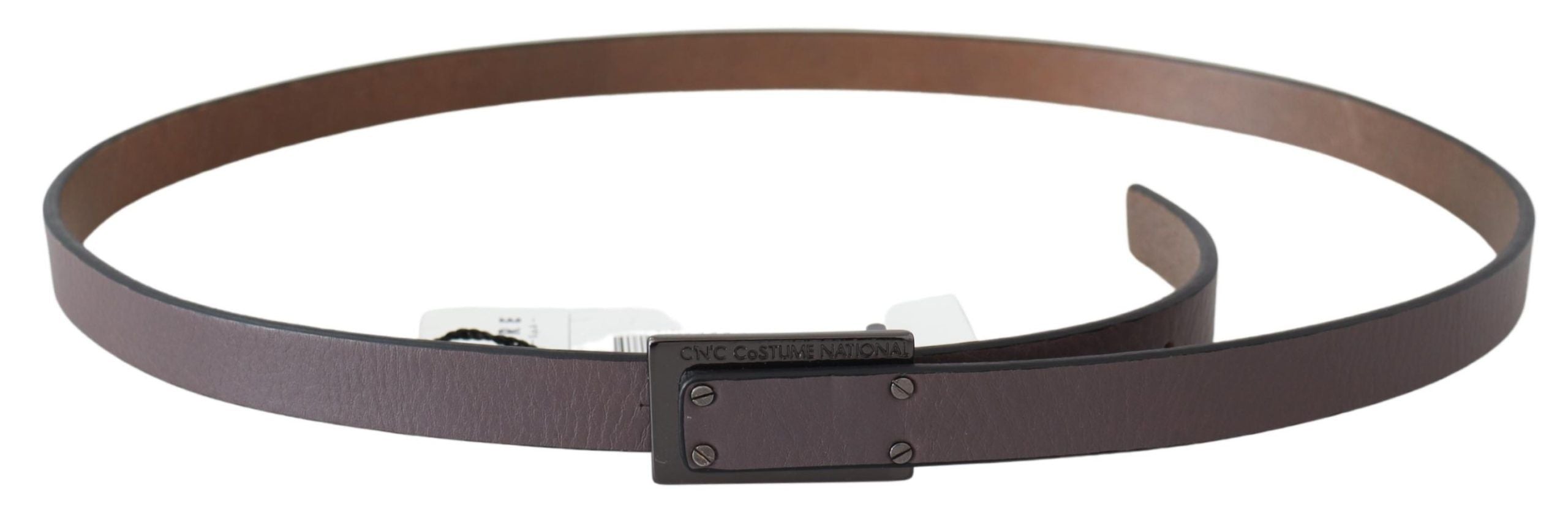 Costume National Elegant Dark Brown Leather Belt - Luksusmuotia Costume National - Tutustu YVES JAVANNI® 