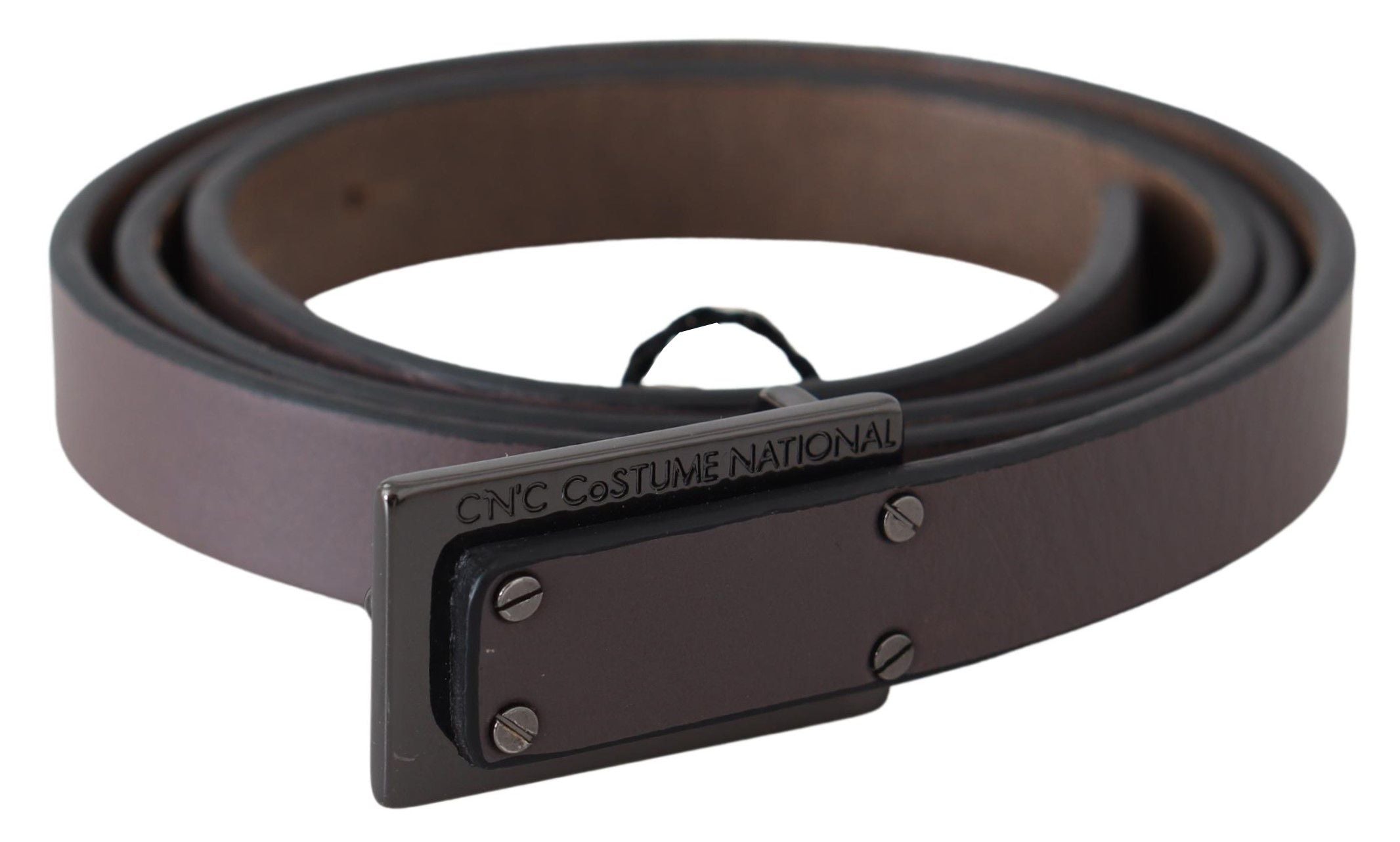 Costume National Elegant Dark Brown Leather Belt - Luksusmuotia Costume National - Tutustu YVES JAVANNI® 