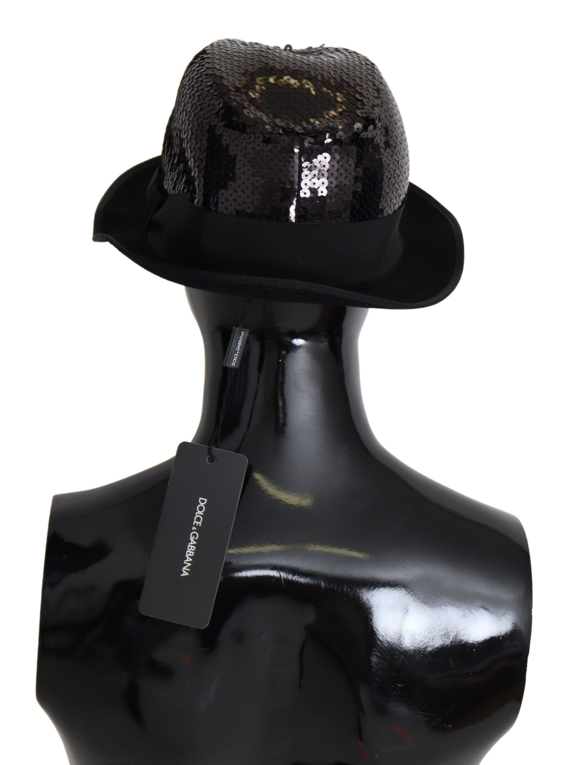 Dolce & Gabbana Elegant Black Sequin Fedora Hat - Luksuslaukut ja asusteet Dolce & Gabbana - Tutustu YVES JAVANNI® 