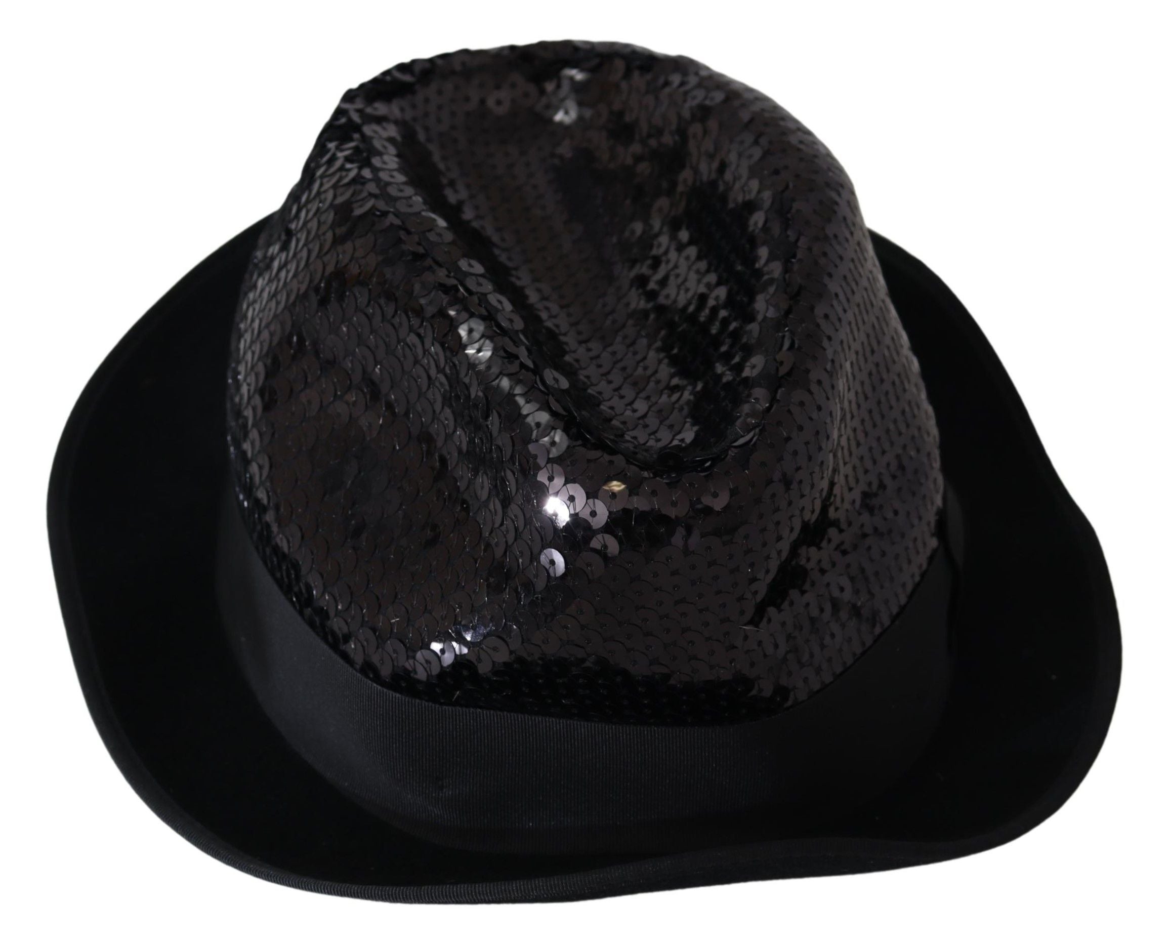 Dolce & Gabbana Elegant Black Sequin Fedora Hat - Luksusmuotia Dolce & Gabbana - Tutustu YVES JAVANNI® 