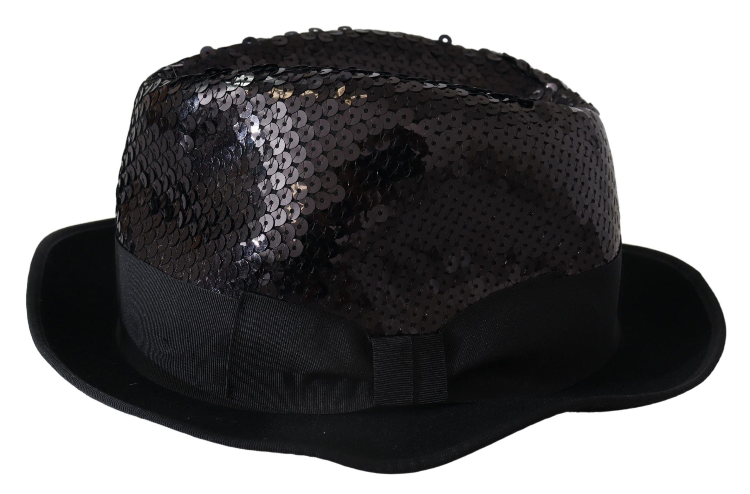 Dolce & Gabbana Elegant Black Sequin Fedora Hat - Luksuslaukut ja asusteet Dolce & Gabbana - Tutustu YVES JAVANNI® 