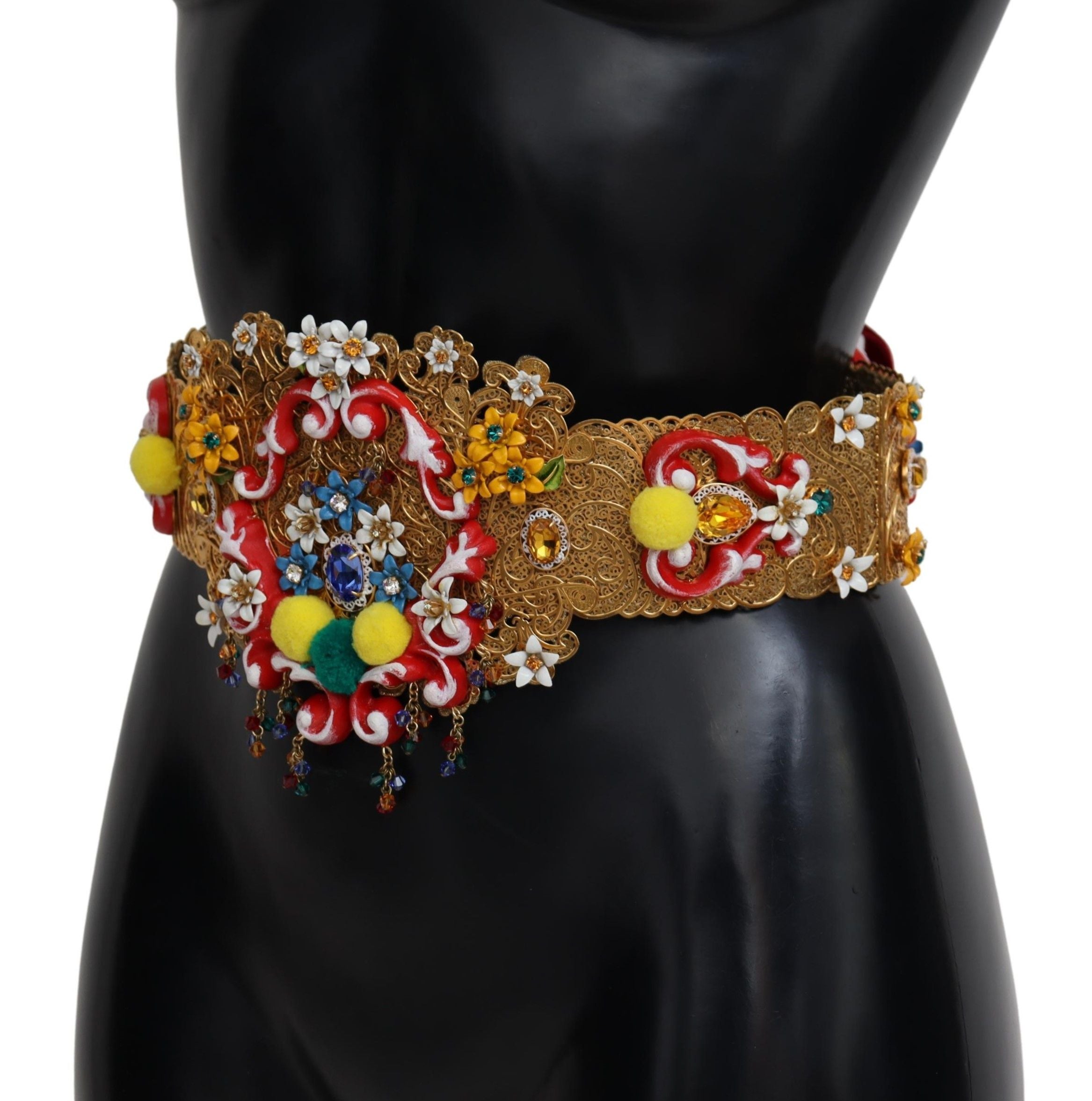 Dolce & Gabbana Gold-Tone Floral Crystal Waist Belt - Luksuslaukut ja asusteet Dolce & Gabbana - Tutustu YVES JAVANNI® 