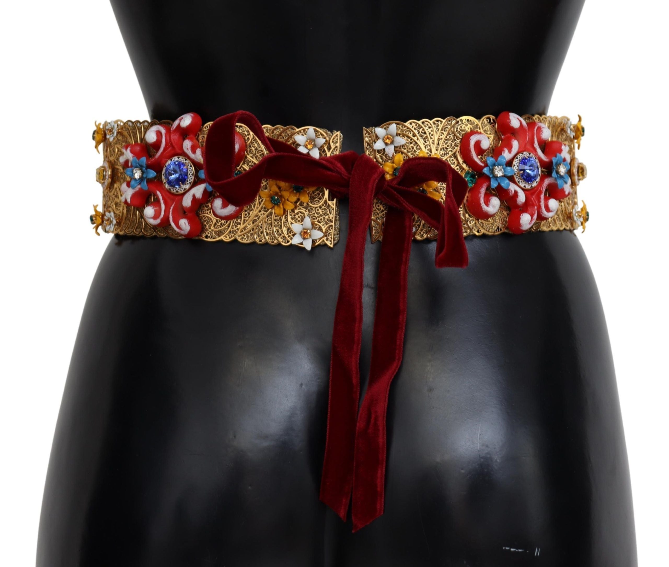 Dolce & Gabbana Gold-Tone Floral Crystal Waist Belt - Luksuslaukut ja asusteet Dolce & Gabbana - Tutustu YVES JAVANNI® 