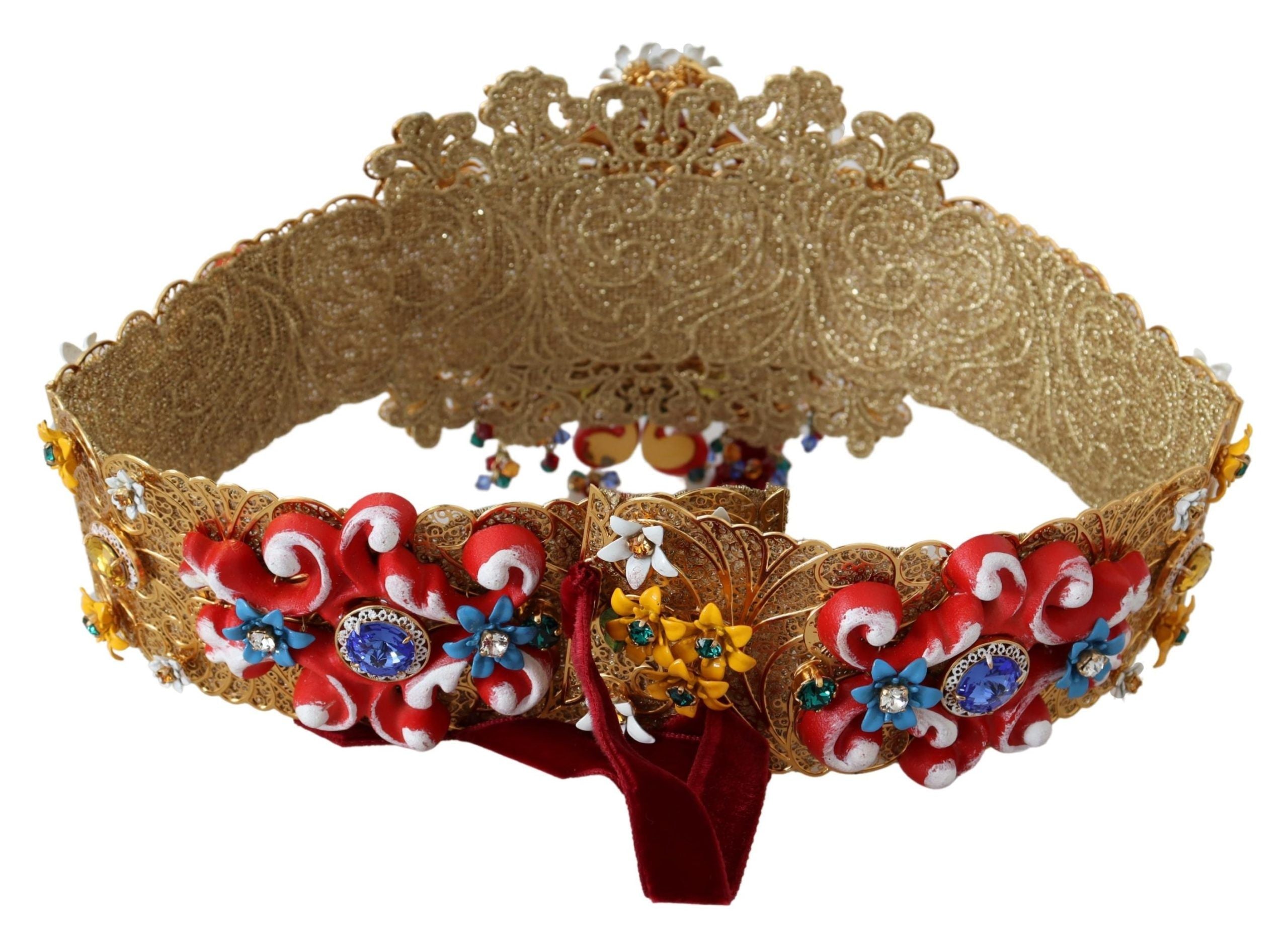 Dolce & Gabbana Gold-Tone Floral Crystal Waist Belt - Luksuslaukut ja asusteet Dolce & Gabbana - Tutustu YVES JAVANNI® 