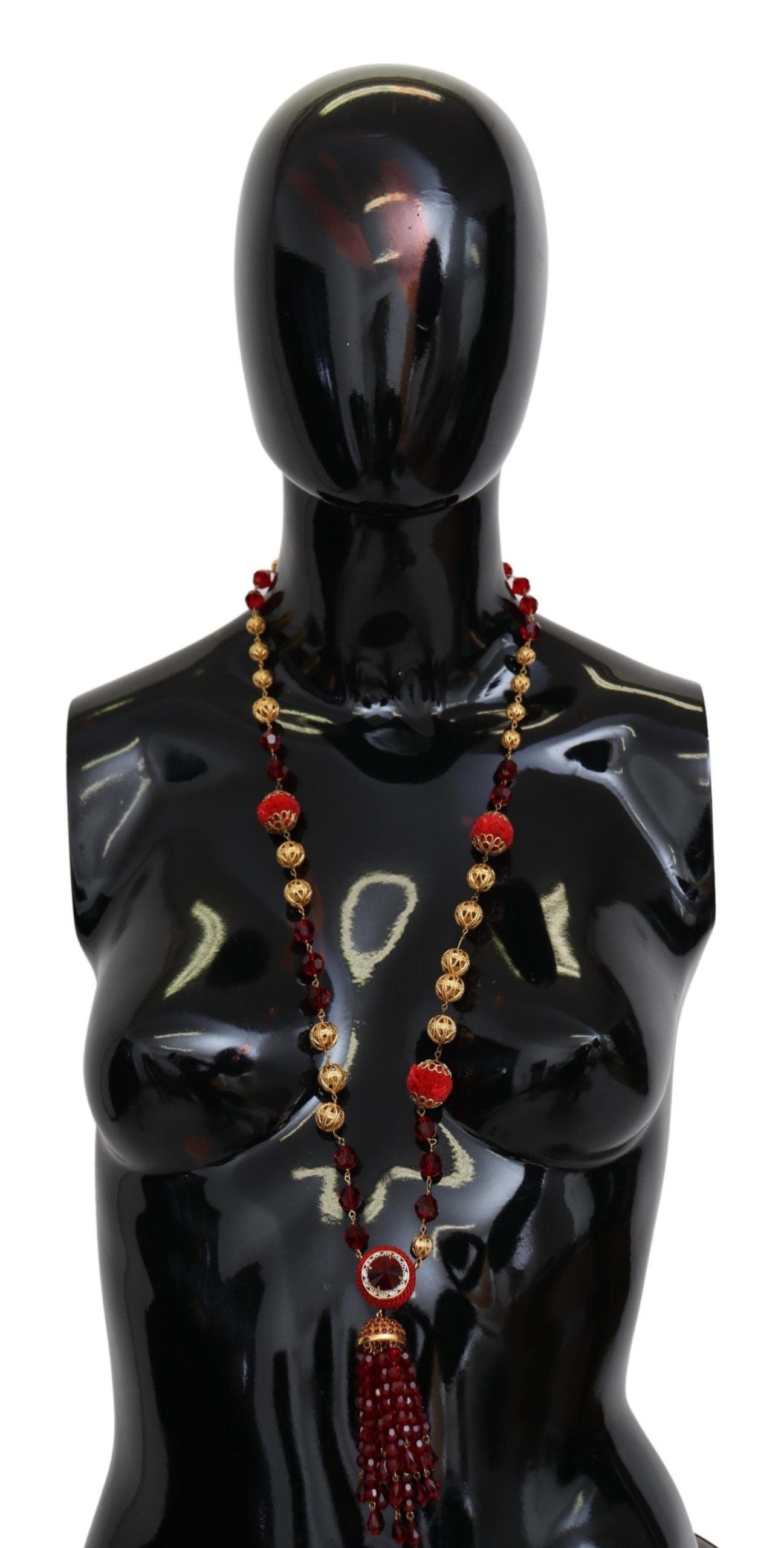 Dolce & Gabbana Elegant Red Crystal Gold-Plated Necklace - Luksusmuotia Dolce & Gabbana - Tutustu YVES JAVANNI® 