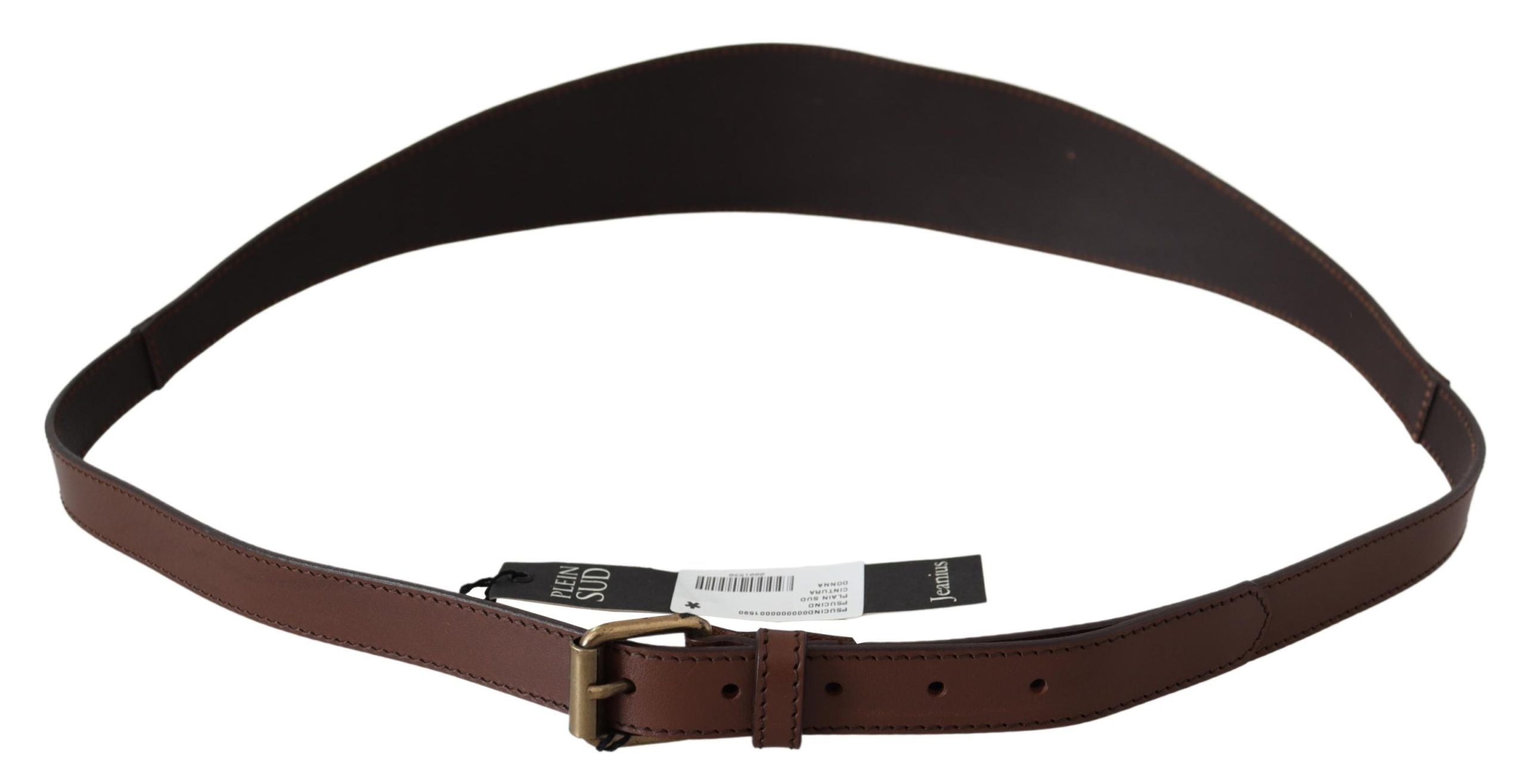 PLEIN SUD Elegant Rustic Gold-Tone Leather Belt - Luksuslaukut ja asusteet PLEIN SUD - Tutustu YVES JAVANNI® 