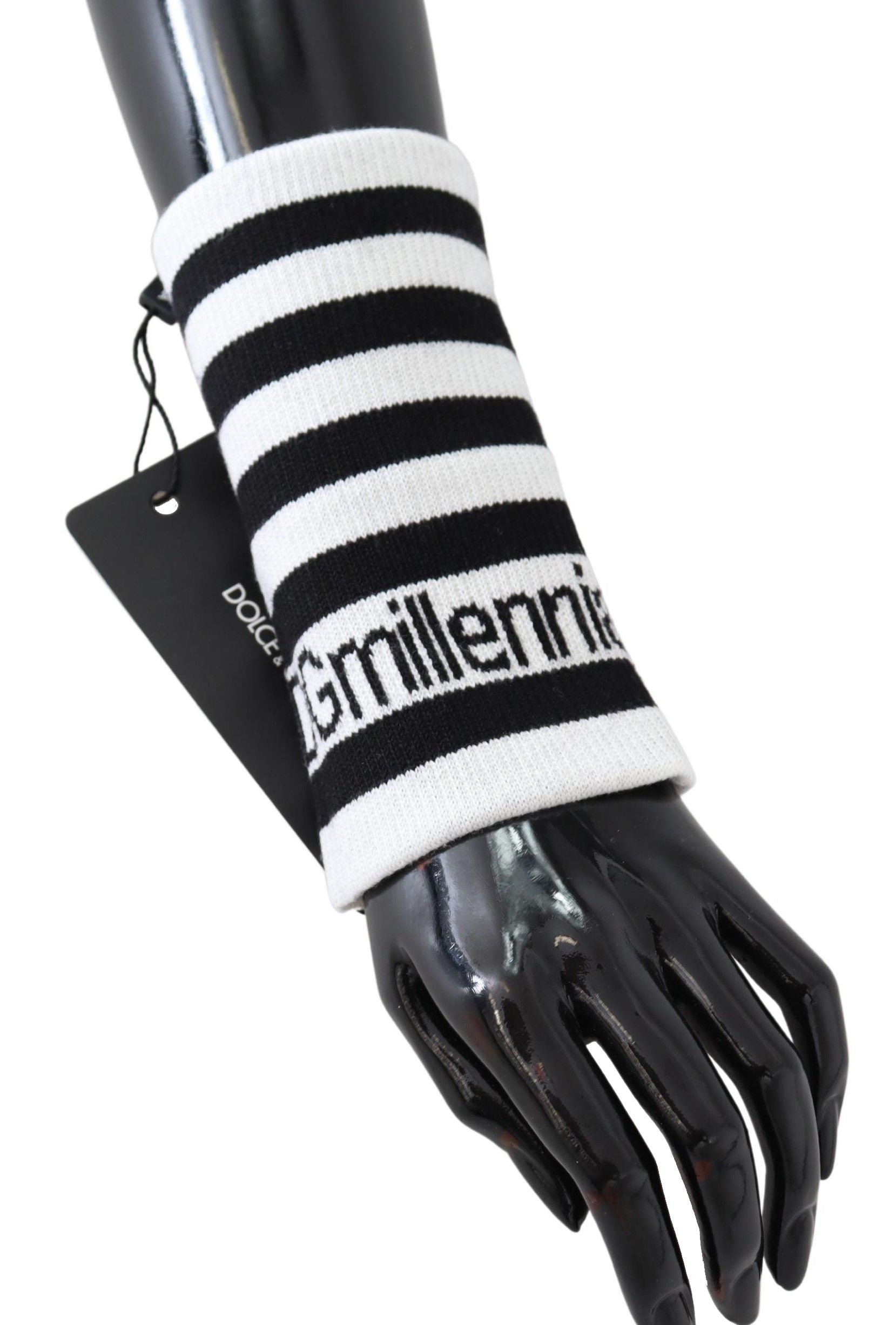 Dolce & Gabbana Elegant Black & White Wool Blend Wrist Wrap - Luksusmuotia Dolce & Gabbana - Tutustu YVES JAVANNI® 