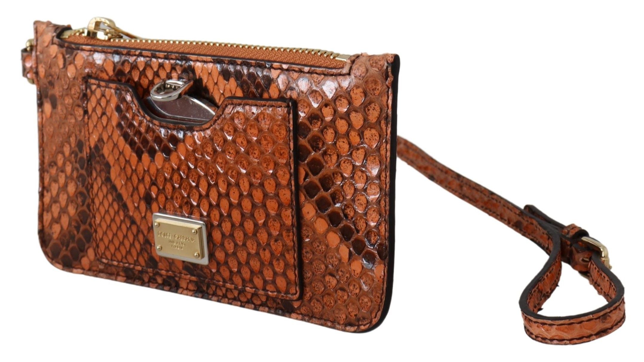 Dolce & Gabbana Elegant Python Patterned Leather Wristlet - Luksusmuotia Dolce & Gabbana - Tutustu YVES JAVANNI® 