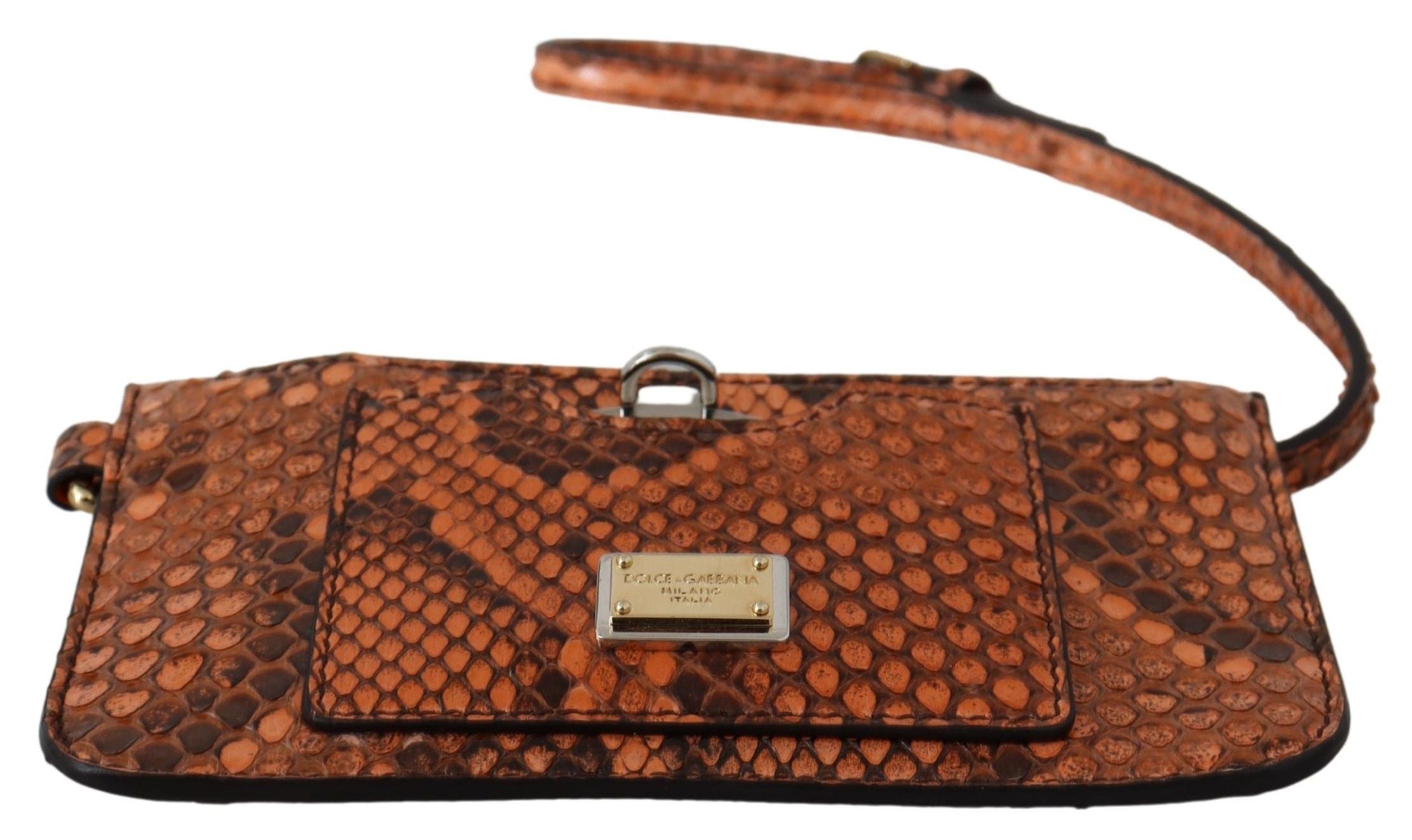 Dolce & Gabbana Elegant Python Patterned Leather Wristlet - Luksusmuotia Dolce & Gabbana - Tutustu YVES JAVANNI® 