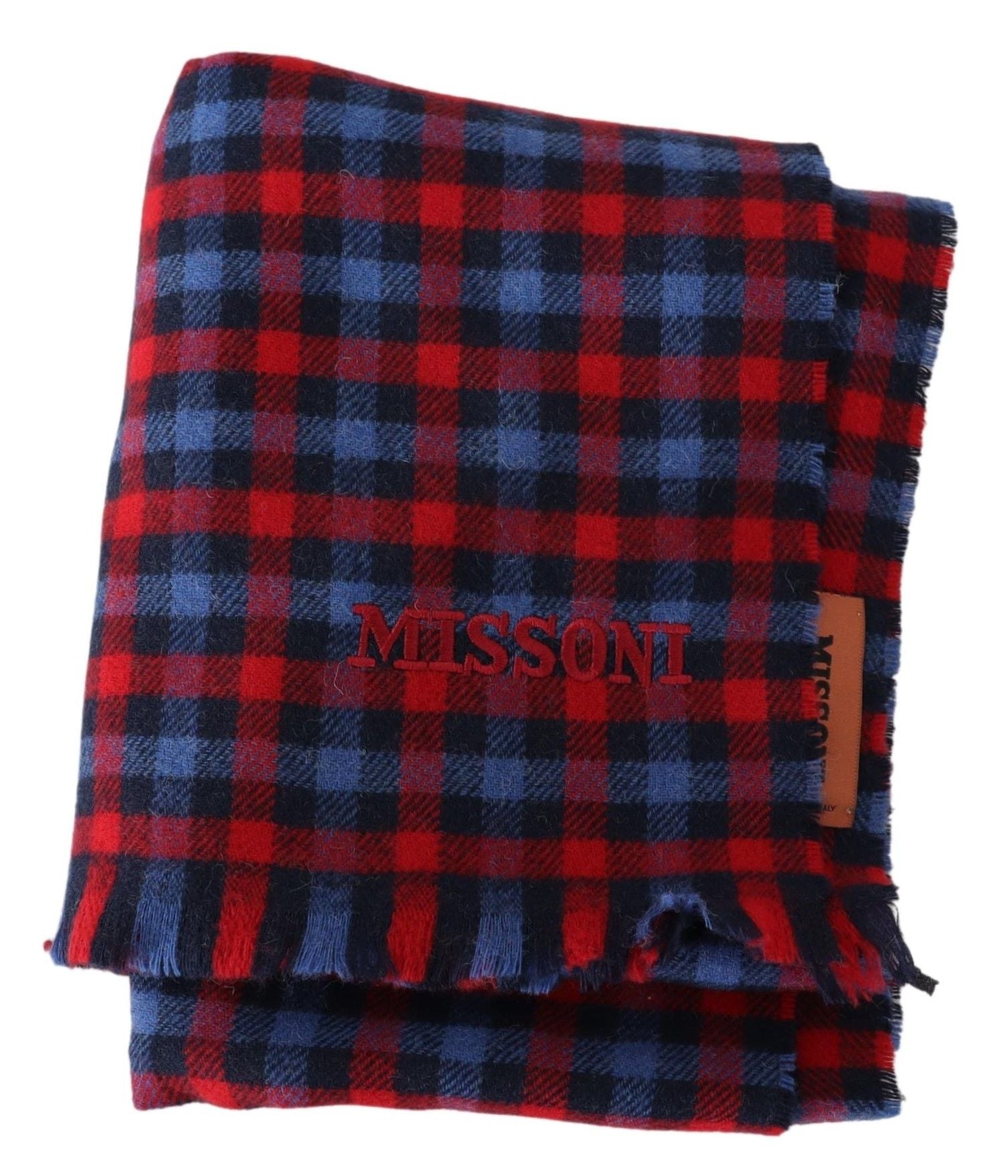 Missoni Chic Check Pattern Wool Scarf with Logo Embroidery - Luksuslaukut ja asusteet Missoni - Tutustu YVES JAVANNI® 