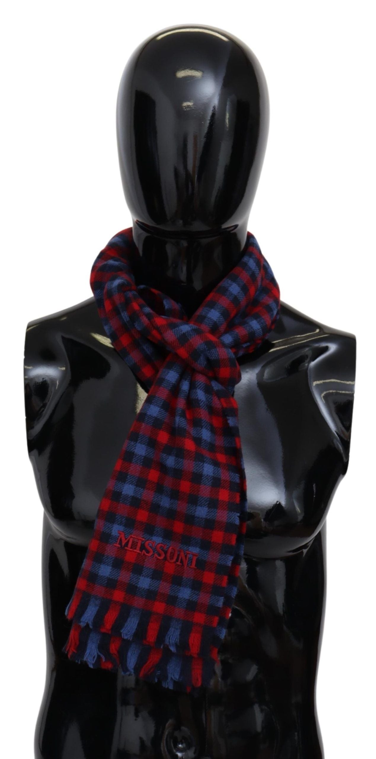 Missoni Chic Check Pattern Wool Scarf with Logo Embroidery - Luksuslaukut ja asusteet Missoni - Tutustu YVES JAVANNI® 