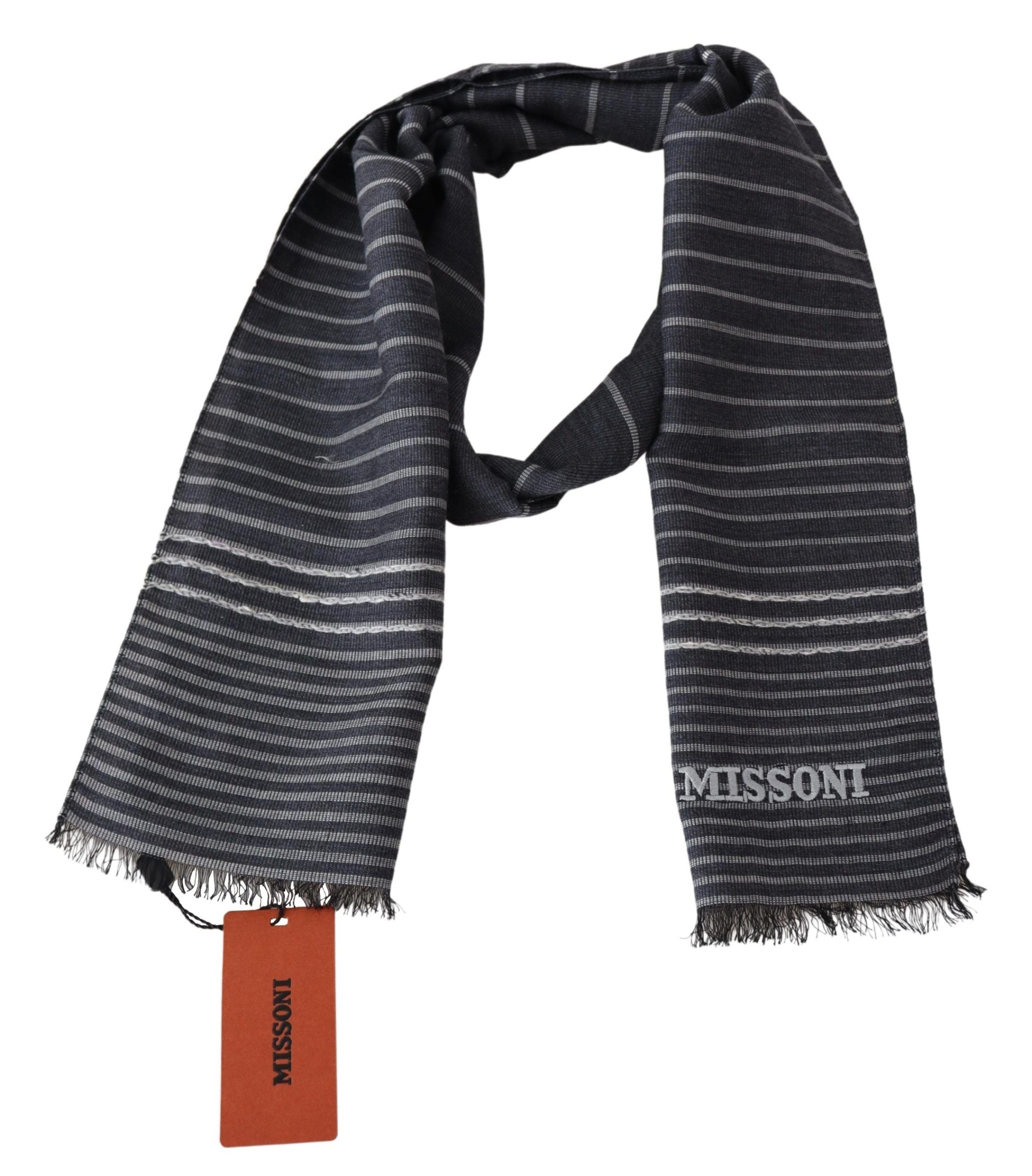 Missoni Elegant Wool-Silk Striped Scarf - Luksusmuotia Missoni - Tutustu YVES JAVANNI® 