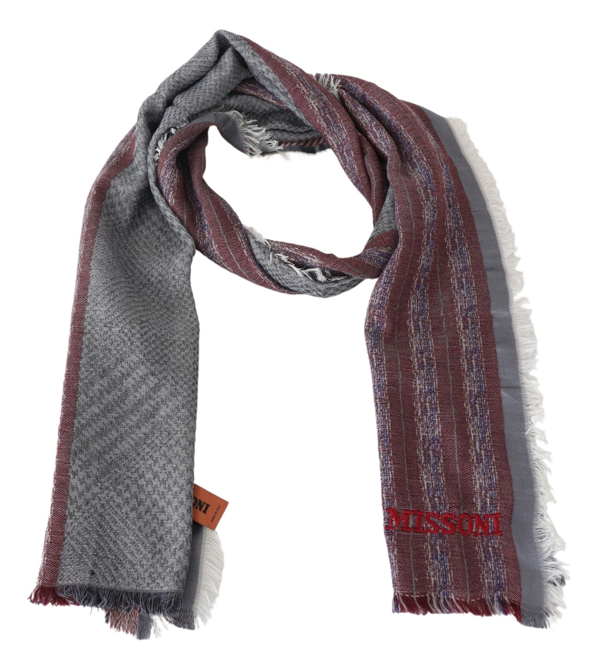 Missoni Elegant Wool Striped Logo Scarf - Luksusmuotia Missoni - Tutustu YVES JAVANNI® 