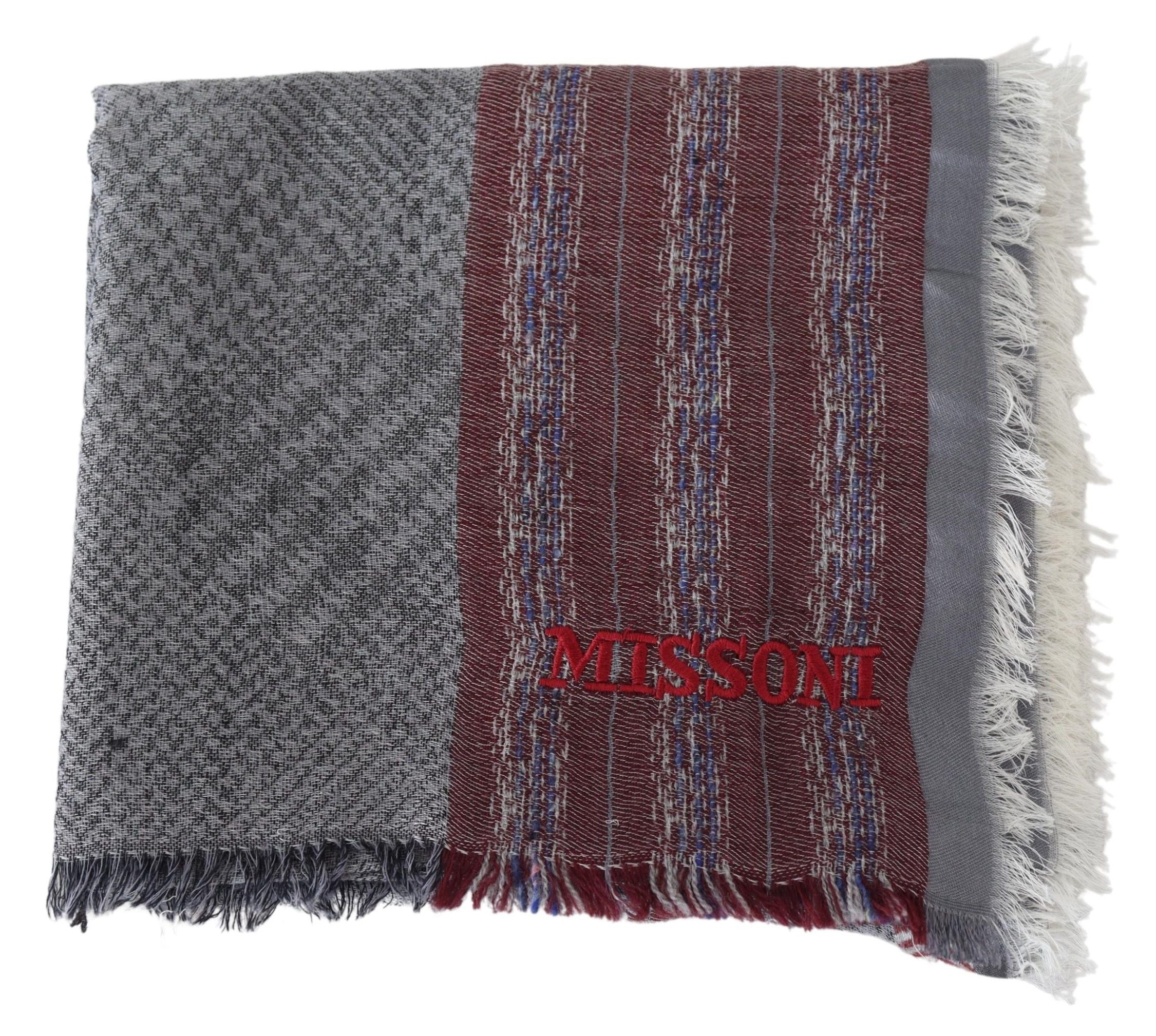 Missoni Elegant Wool Striped Logo Scarf - Luksusmuotia Missoni - Tutustu YVES JAVANNI® 