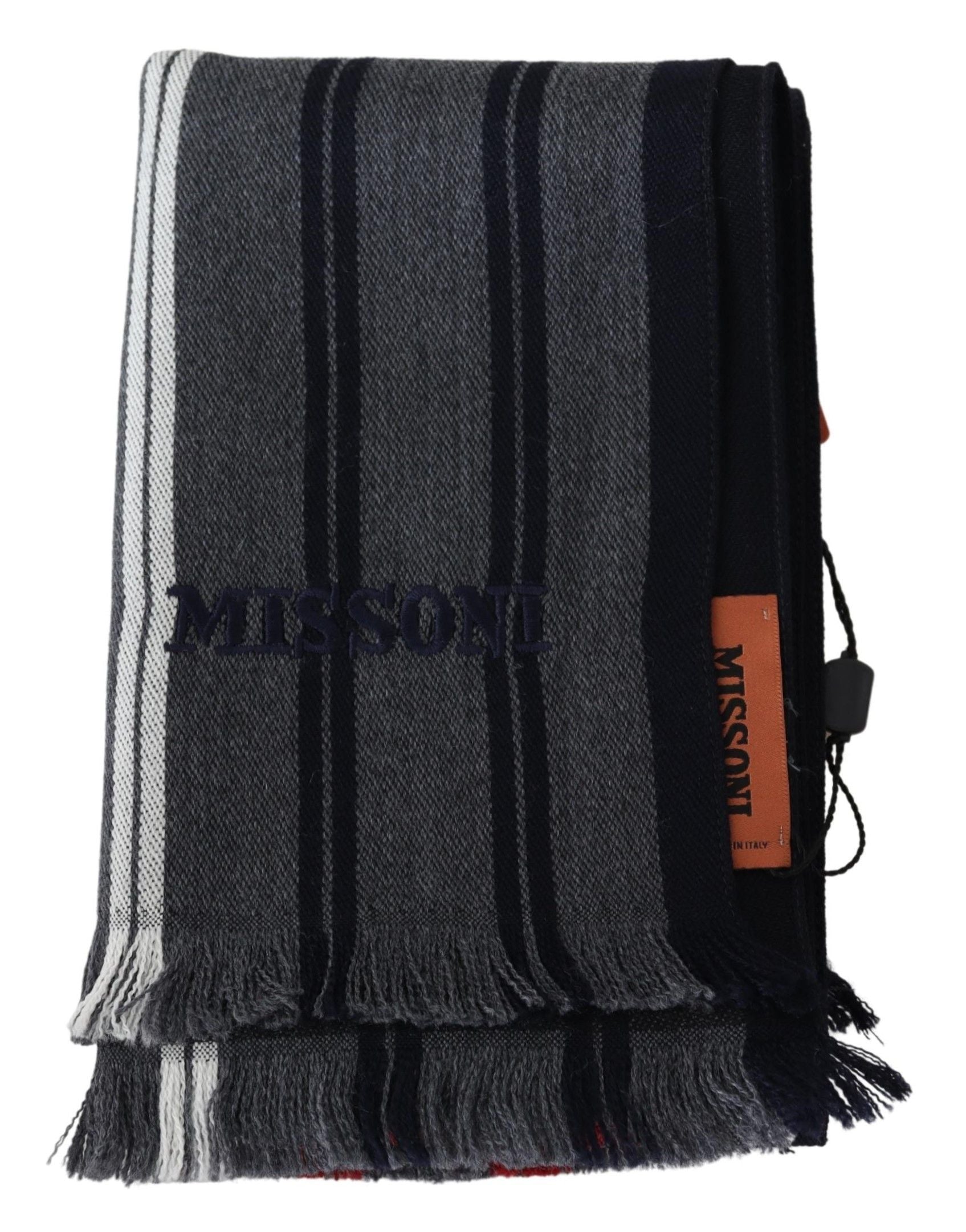 Missoni Elegant Multicolor Wool Scarf with Logo Embroidery - Luksusmuotia Missoni - Tutustu YVES JAVANNI® 