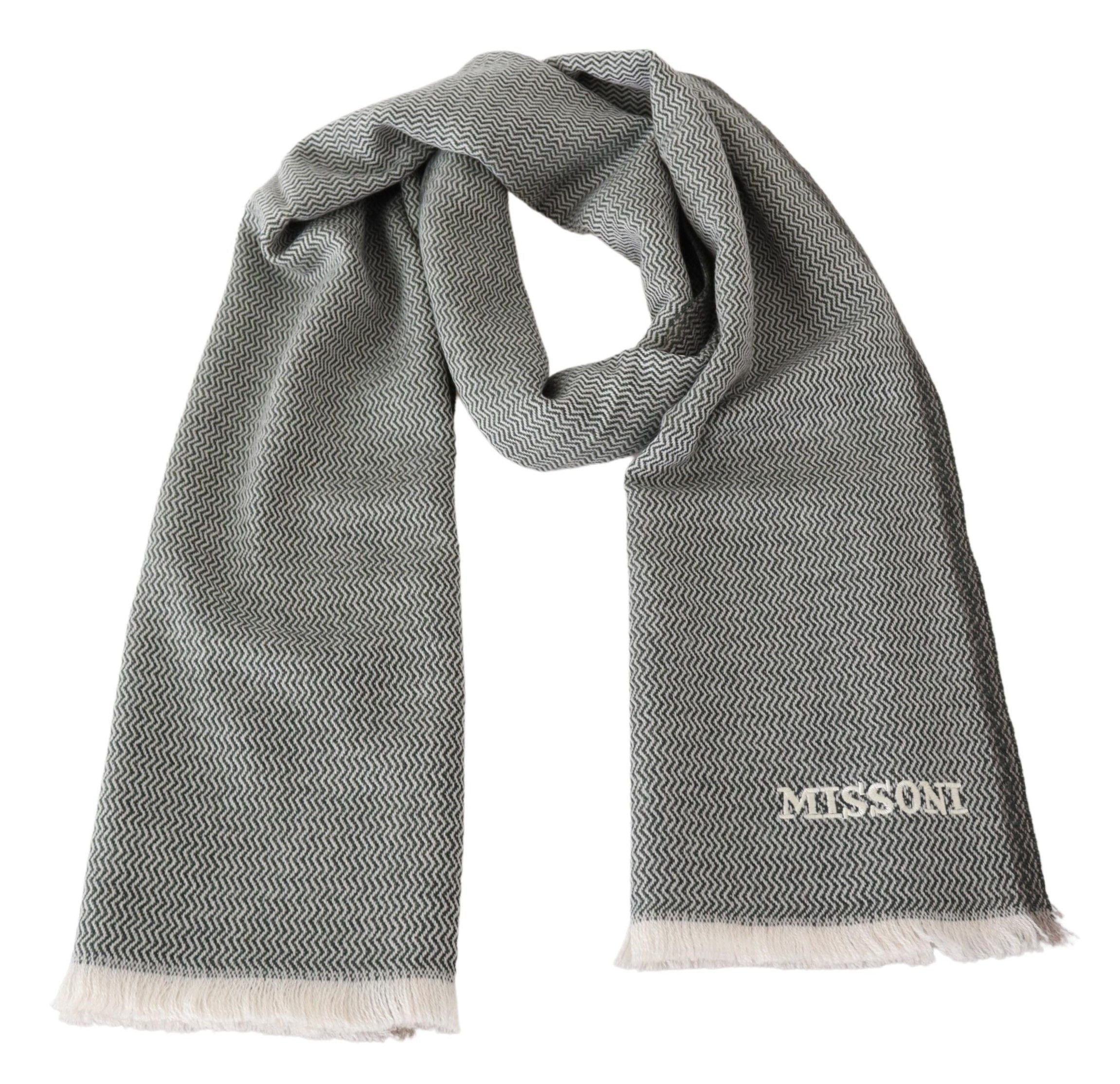 Missoni Plush Zigzag Cashmere Scarf in Gray - Luksusmuotia Missoni - Tutustu YVES JAVANNI® 