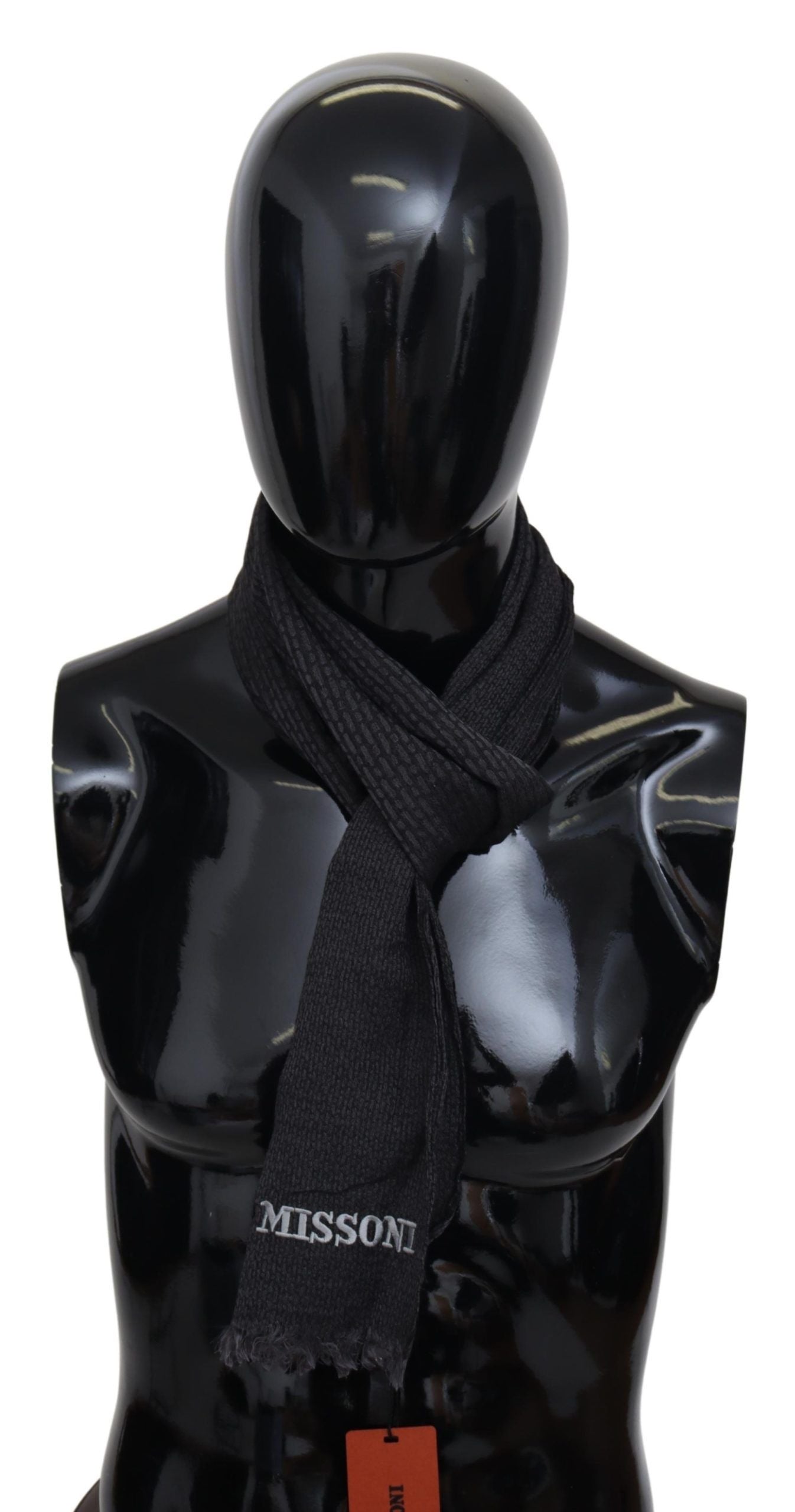 Missoni Elegant Black Wool Fringed Scarf - Luksuslaukut ja asusteet Missoni - Tutustu YVES JAVANNI® 