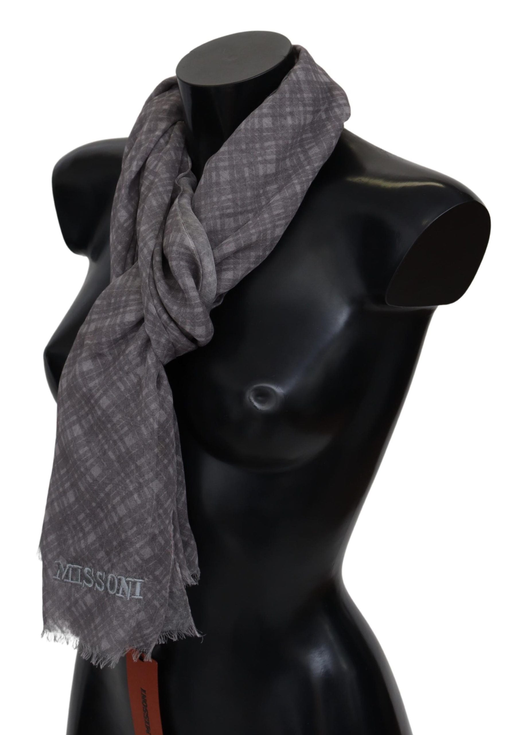 Missoni Elegant Wool Silk Blend Plaid Scarf - Luksuslaukut ja asusteet Missoni - Tutustu YVES JAVANNI® 