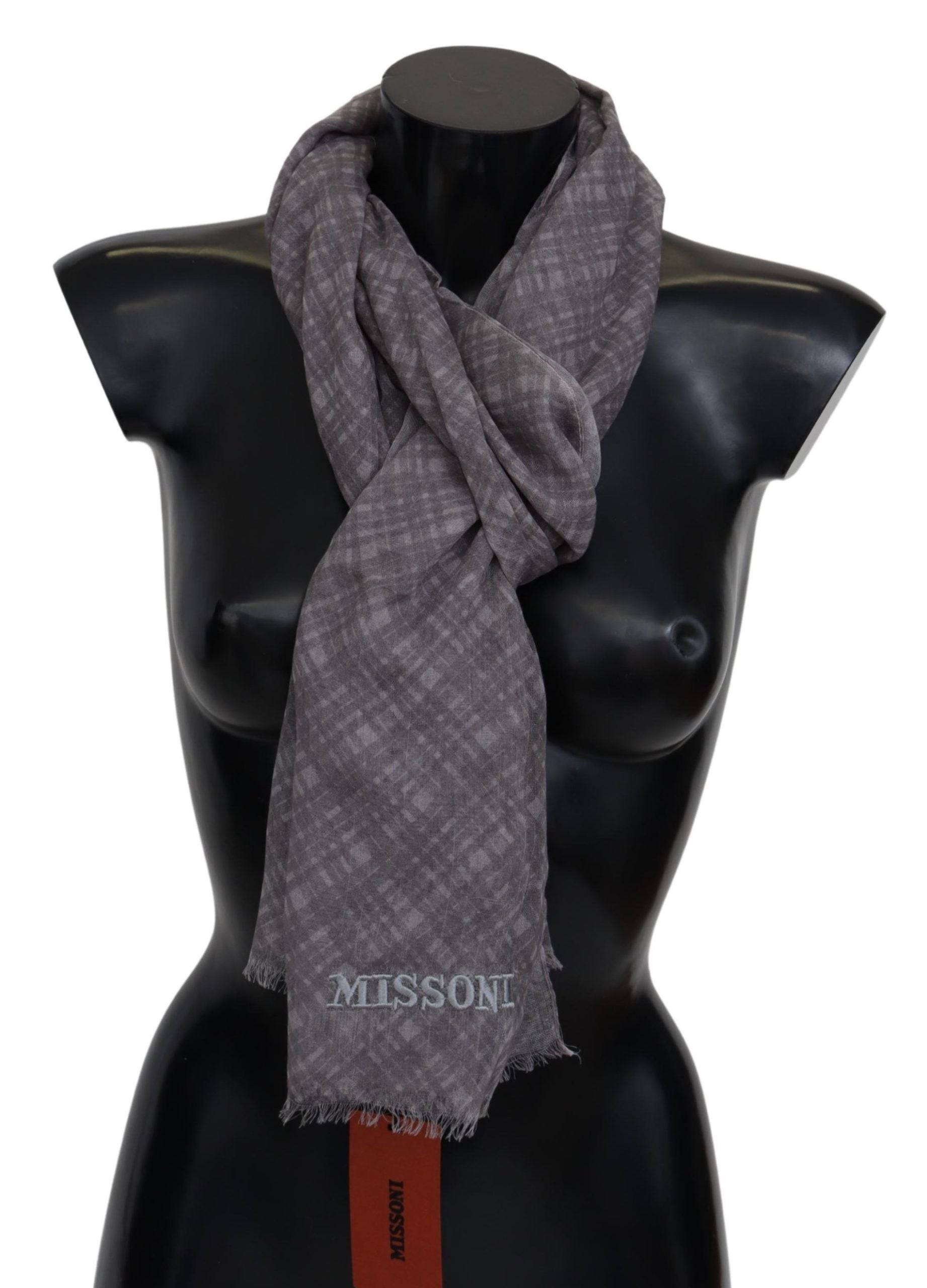 Missoni Elegant Wool Silk Blend Plaid Scarf - Luksuslaukut ja asusteet Missoni - Tutustu YVES JAVANNI® 