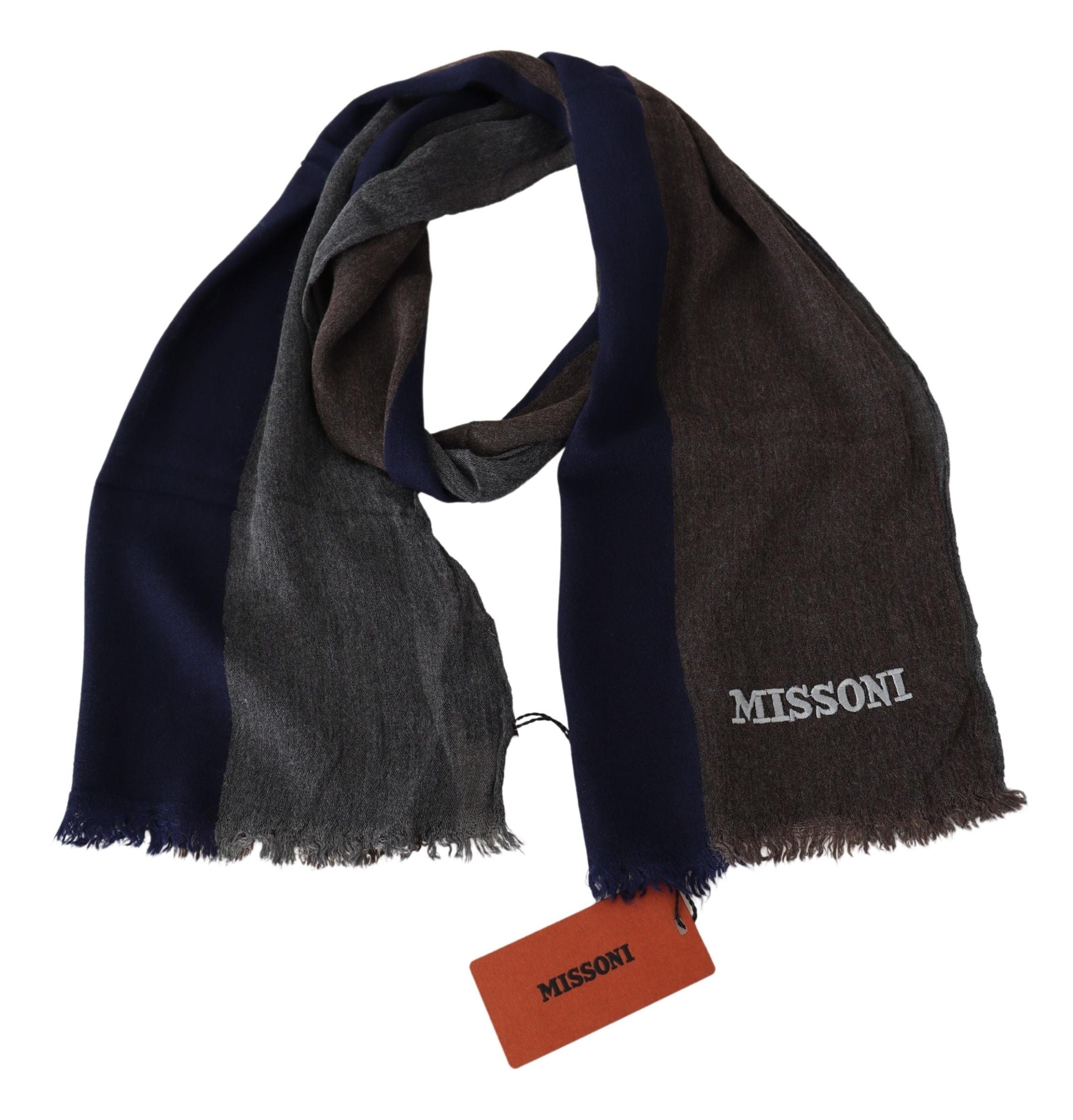 Missoni Elegant Multicolor Wool Scarf with Signature Embroidery - Luksusmuotia Missoni - Tutustu YVES JAVANNI® 