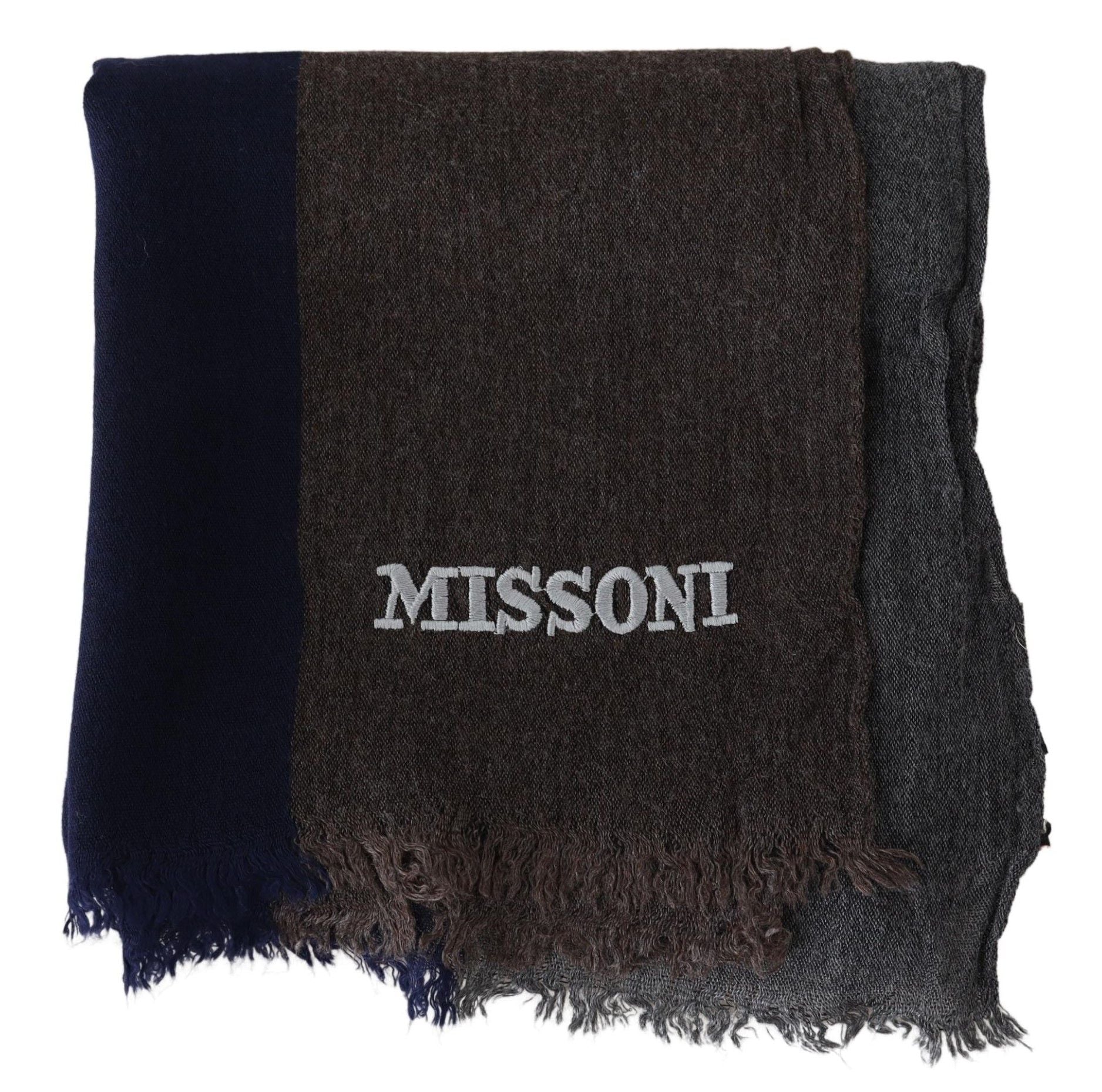 Missoni Elegant Multicolor Wool Scarf with Signature Embroidery - Luksusmuotia Missoni - Tutustu YVES JAVANNI® 