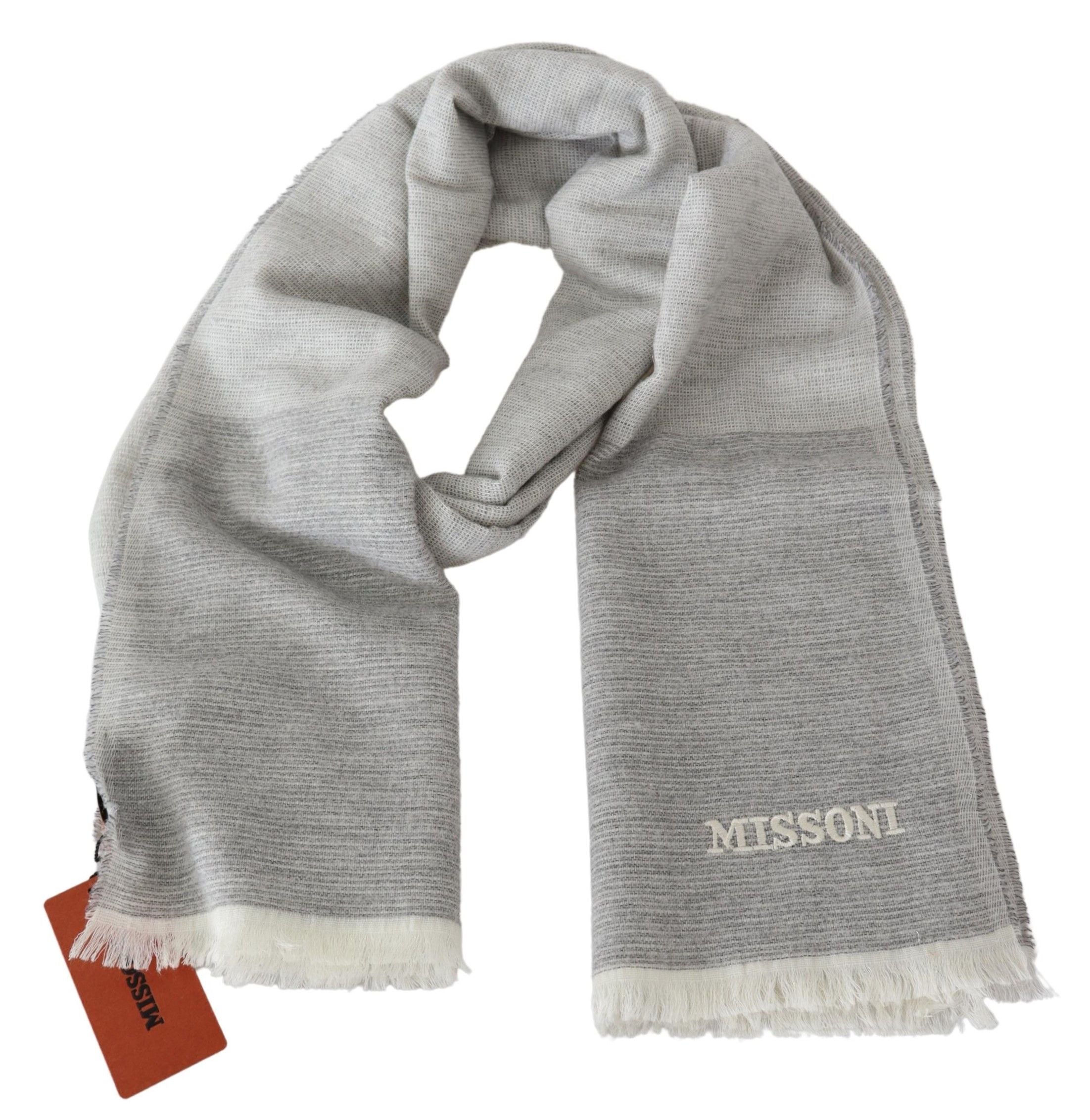 Missoni Elegant Beige Wool Scarf with Embroidery Detail - Luksuslaukut ja asusteet Missoni - Tutustu YVES JAVANNI® 