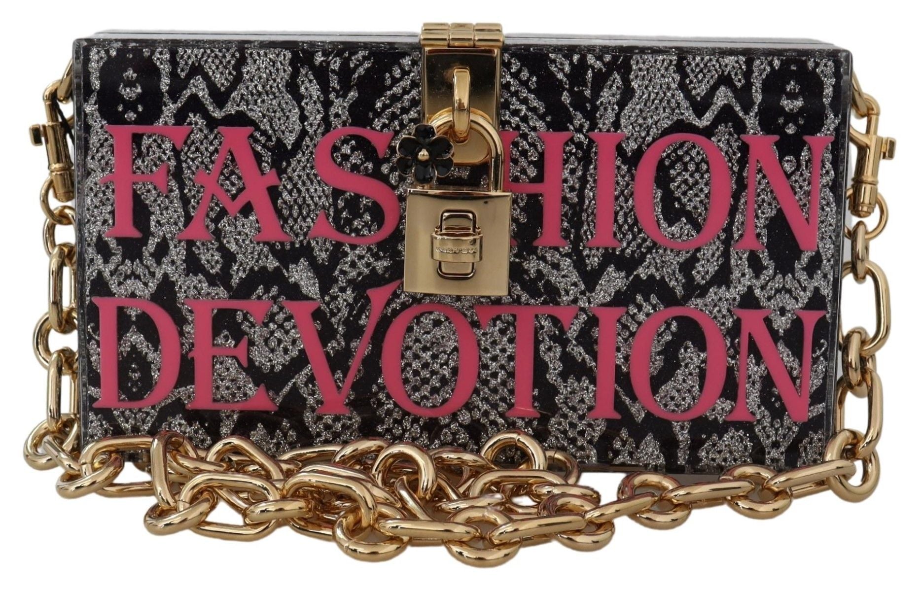 Dolce & Gabbana Gray Resin Dolce Box Clutch with Gold Details - Luksusmuotia Dolce & Gabbana - Tutustu YVES JAVANNI® 