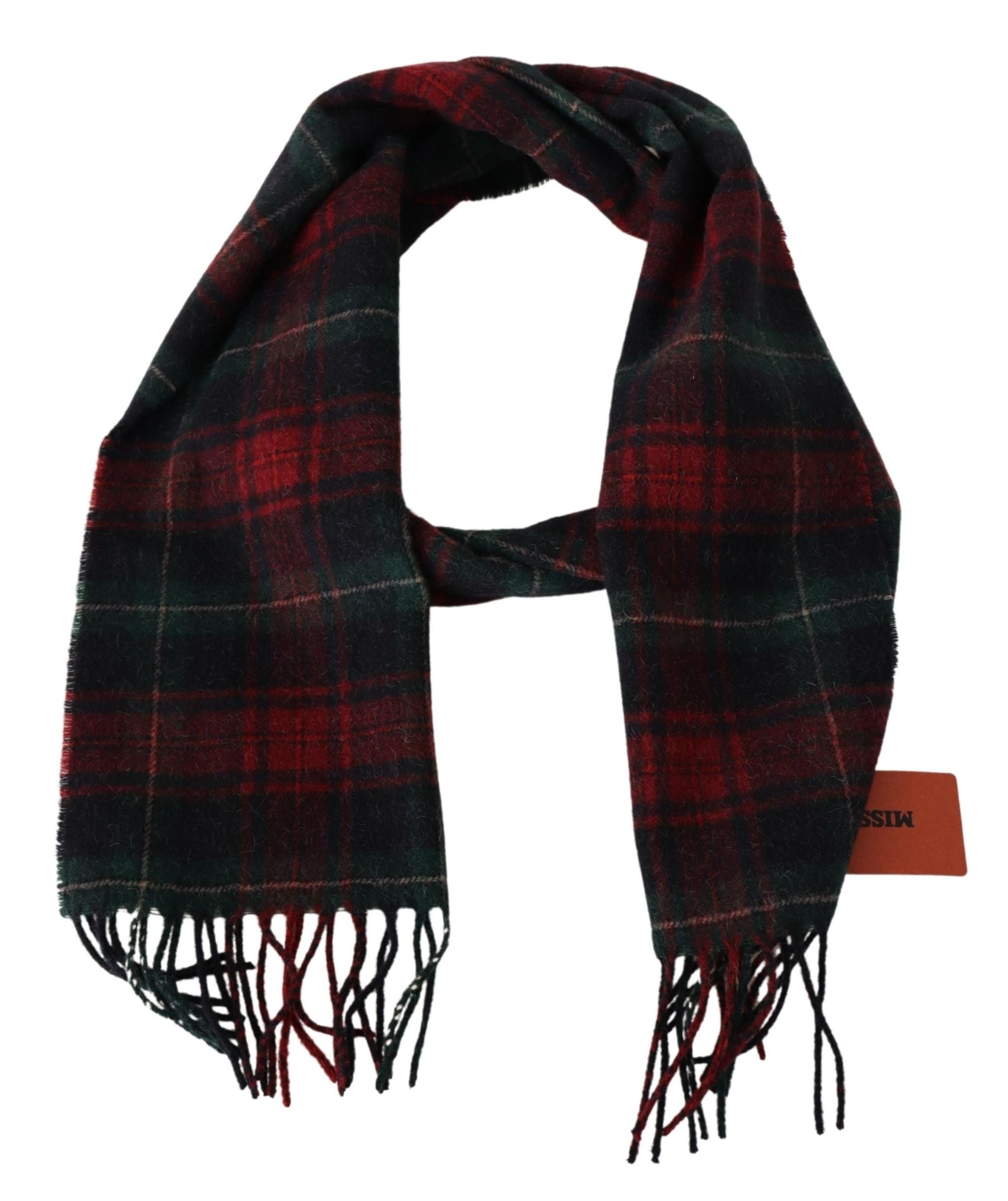 Missoni Elegant Check Wool Scarf with Logo Embroidery - Luksusmuotia Missoni - Tutustu YVES JAVANNI® 