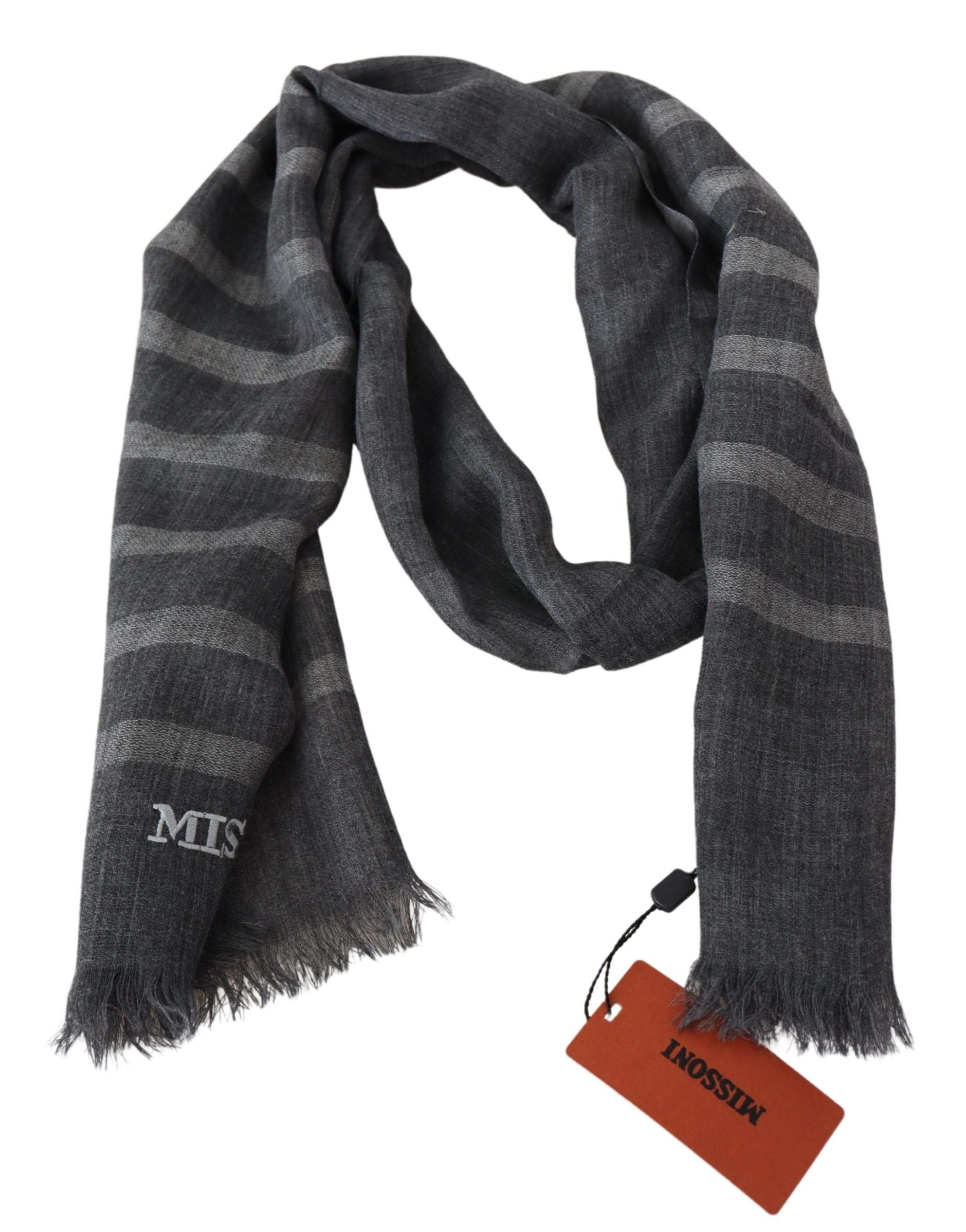 Missoni Elegant Unisex Wool Scarf with Logo Embroidery - Luksusmuotia Missoni - Tutustu YVES JAVANNI® 