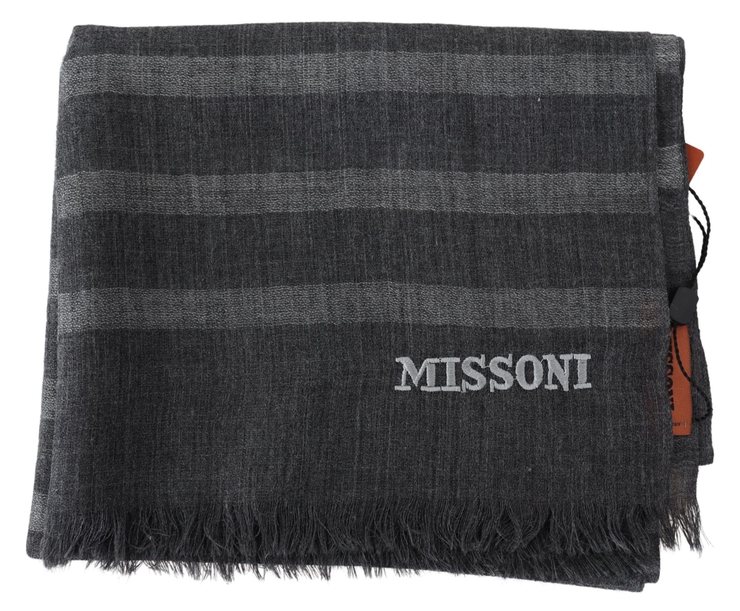 Missoni Elegant Unisex Wool Scarf with Logo Embroidery - Luksusmuotia Missoni - Tutustu YVES JAVANNI® 