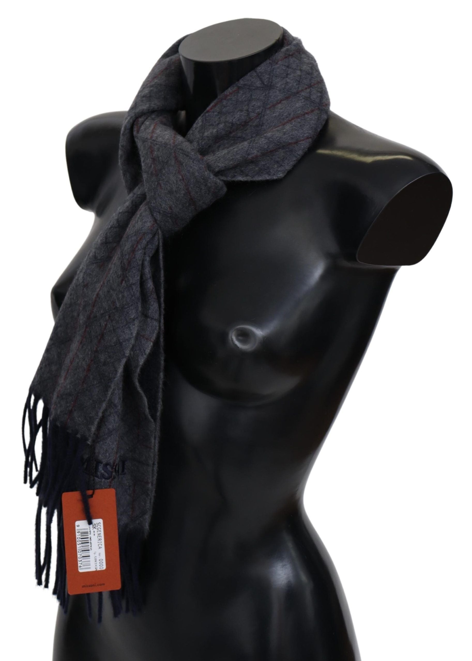 Missoni Elegant Cashmere Patterned Scarf with Logo Embroidery - Luksusmuotia Missoni - Tutustu YVES JAVANNI® 