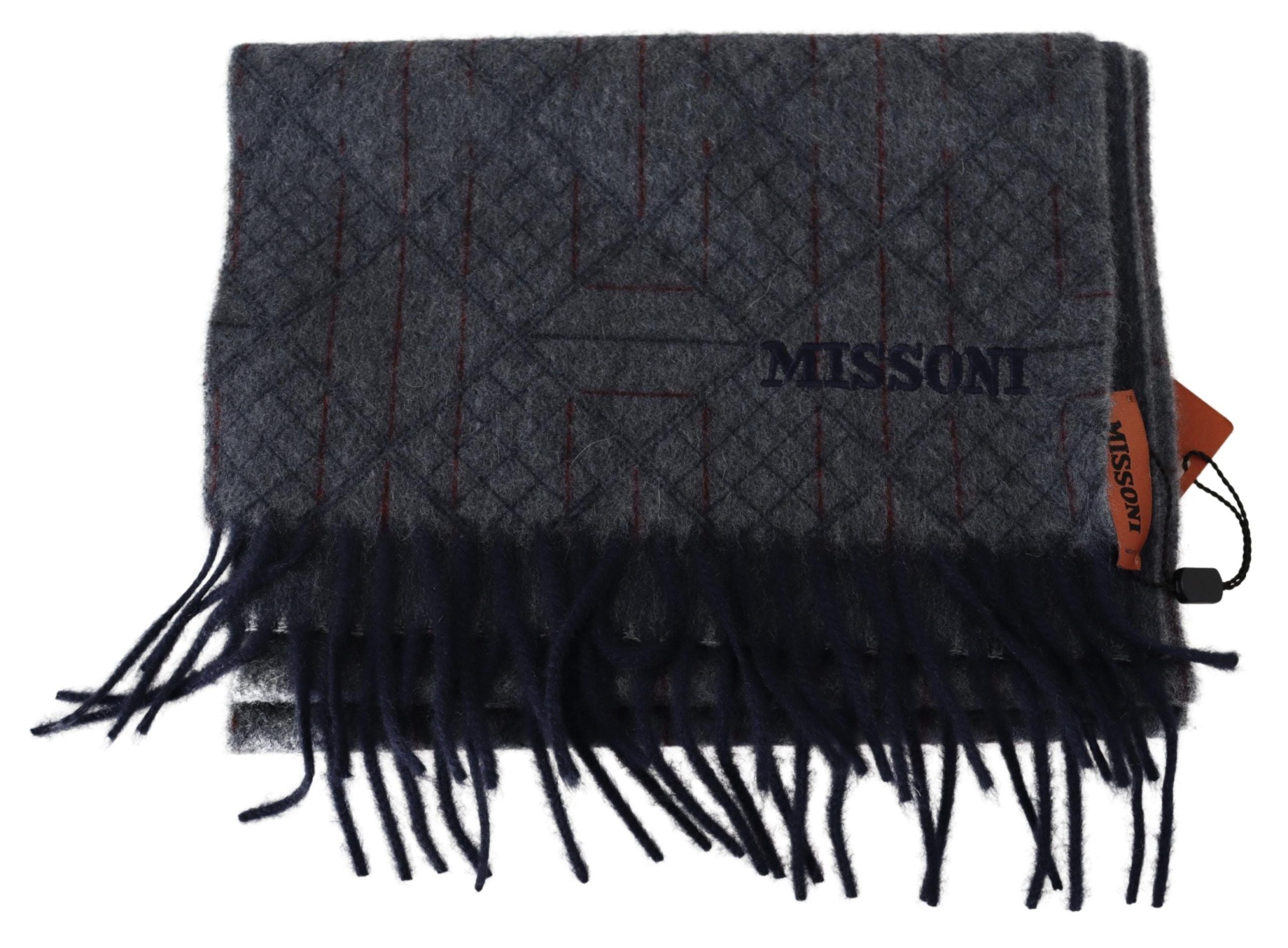 Missoni Elegant Cashmere Patterned Scarf with Logo Embroidery - Luksusmuotia Missoni - Tutustu YVES JAVANNI® 