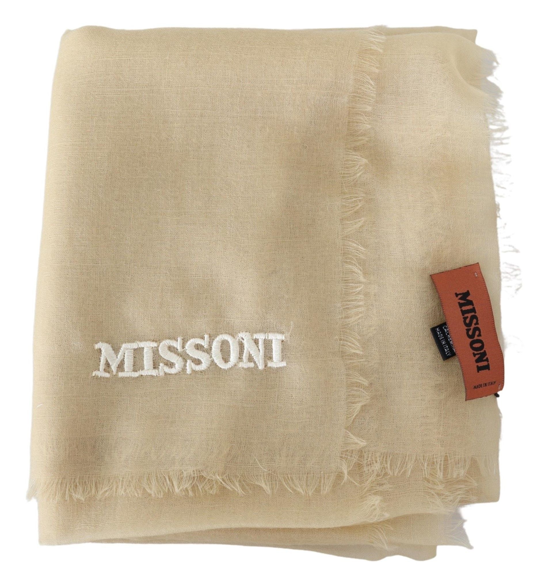 Missoni Elegant Cashmere Scarf in Beige - Luksusmuotia Missoni - Tutustu YVES JAVANNI® 