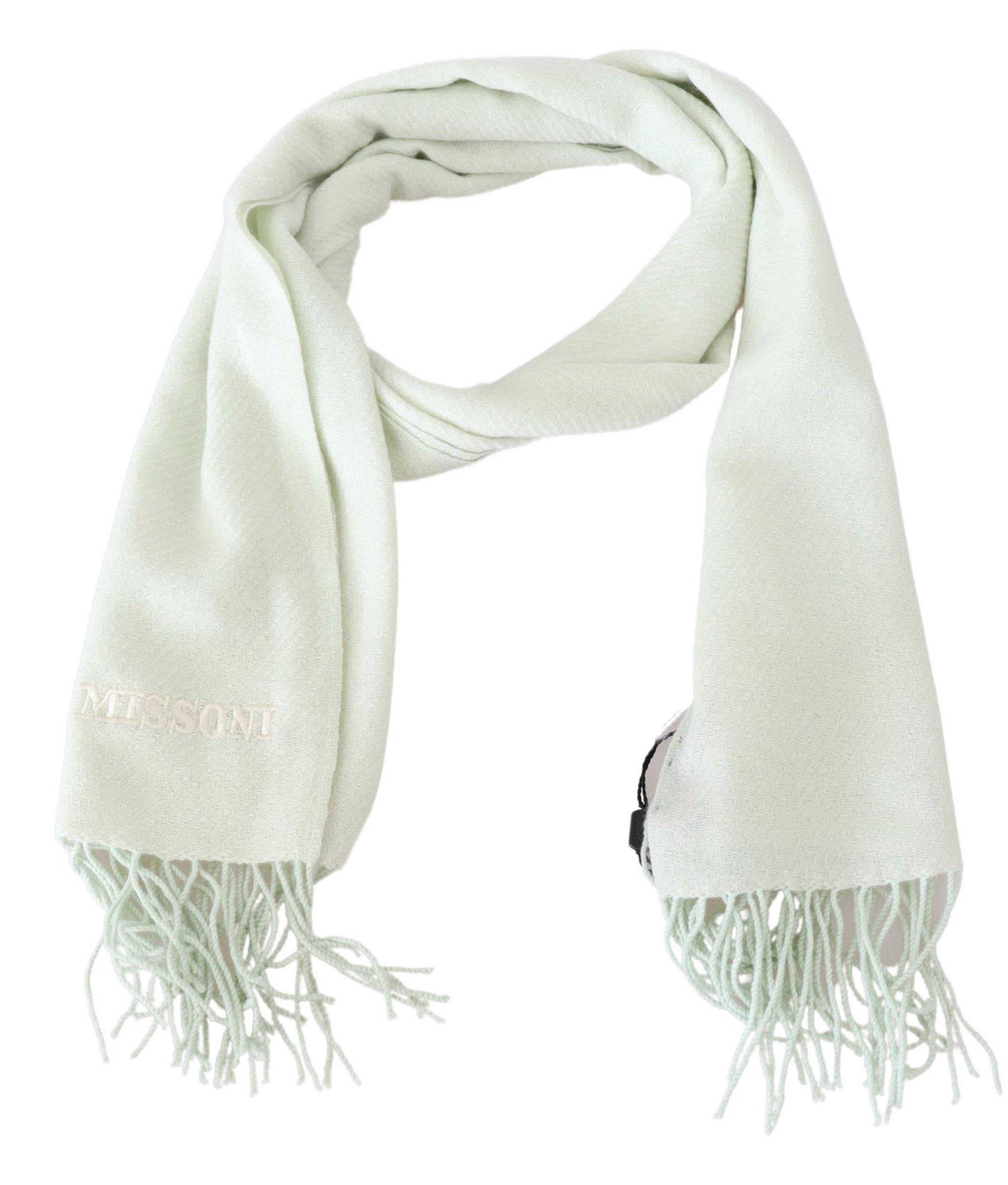 Missoni Elegant White Cashmere Scarf - Luksusmuotia Missoni - Tutustu YVES JAVANNI® 