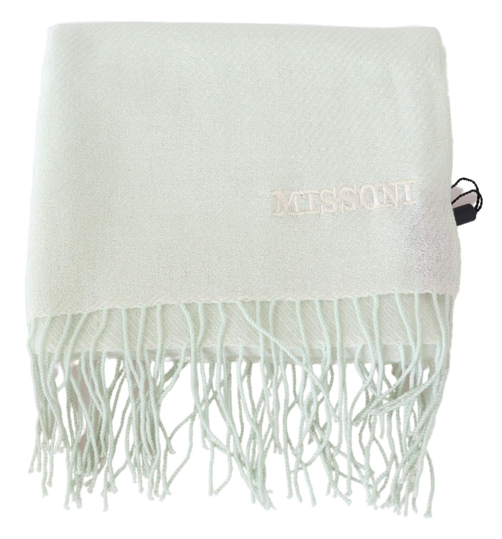 Missoni Elegant White Cashmere Scarf - Luksusmuotia Missoni - Tutustu YVES JAVANNI® 