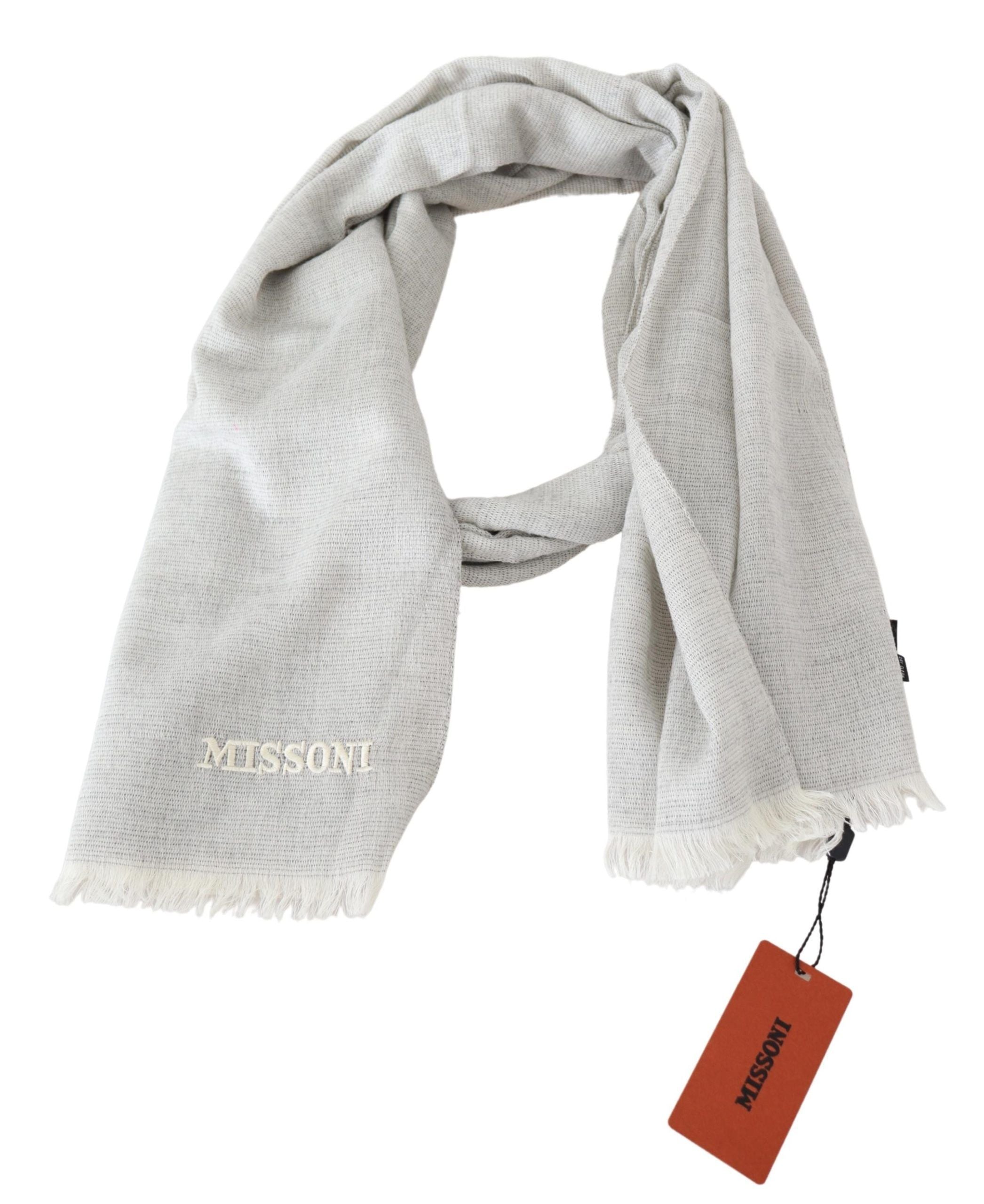 Missoni Elegant Wool Scarf with Signature Embroidery - Luksusmuotia Missoni - Tutustu YVES JAVANNI® 