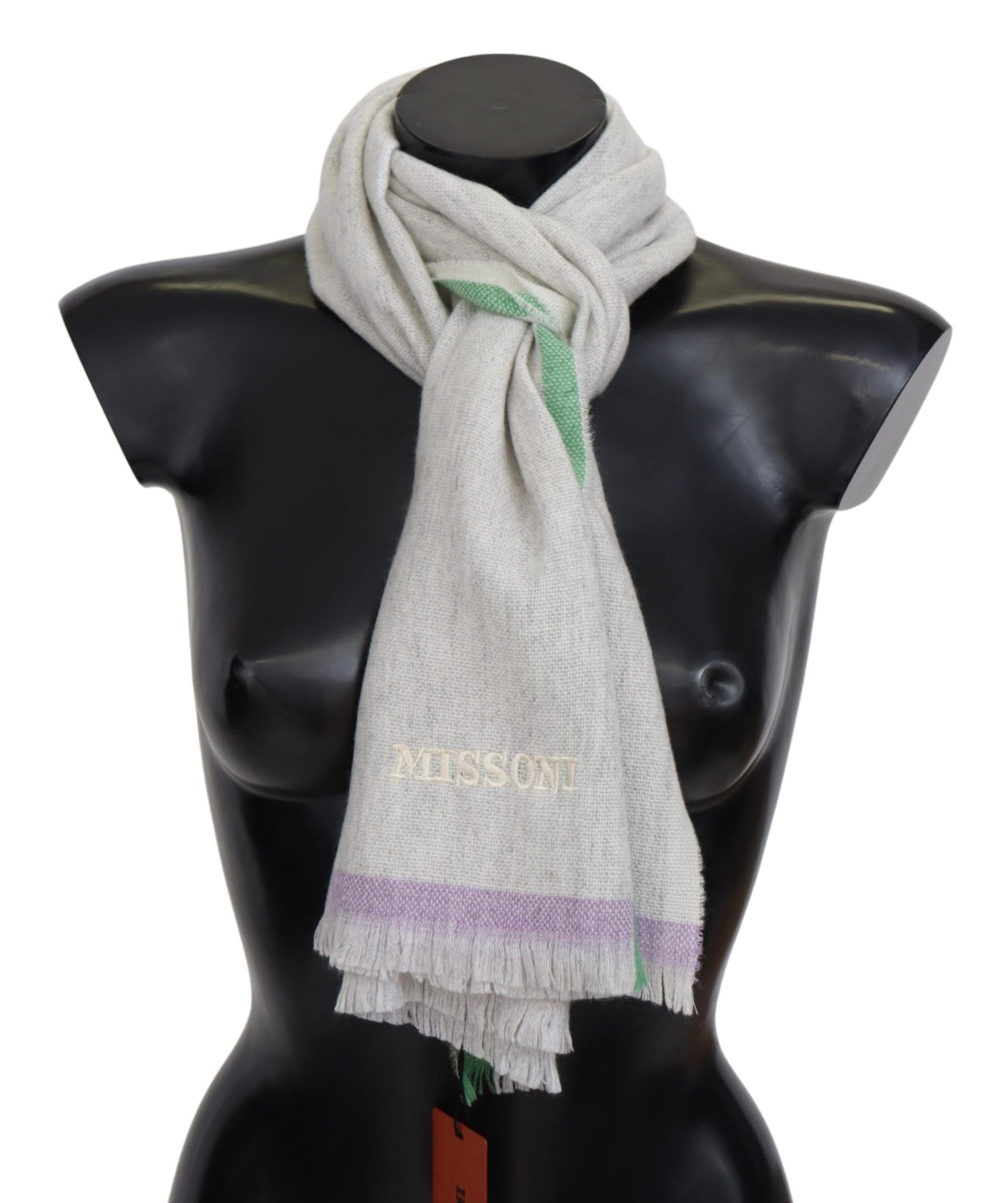 Missoni Multicolor Cashmere Line Pattern Scarf - Luksuslaukut ja asusteet Missoni - Tutustu YVES JAVANNI® 