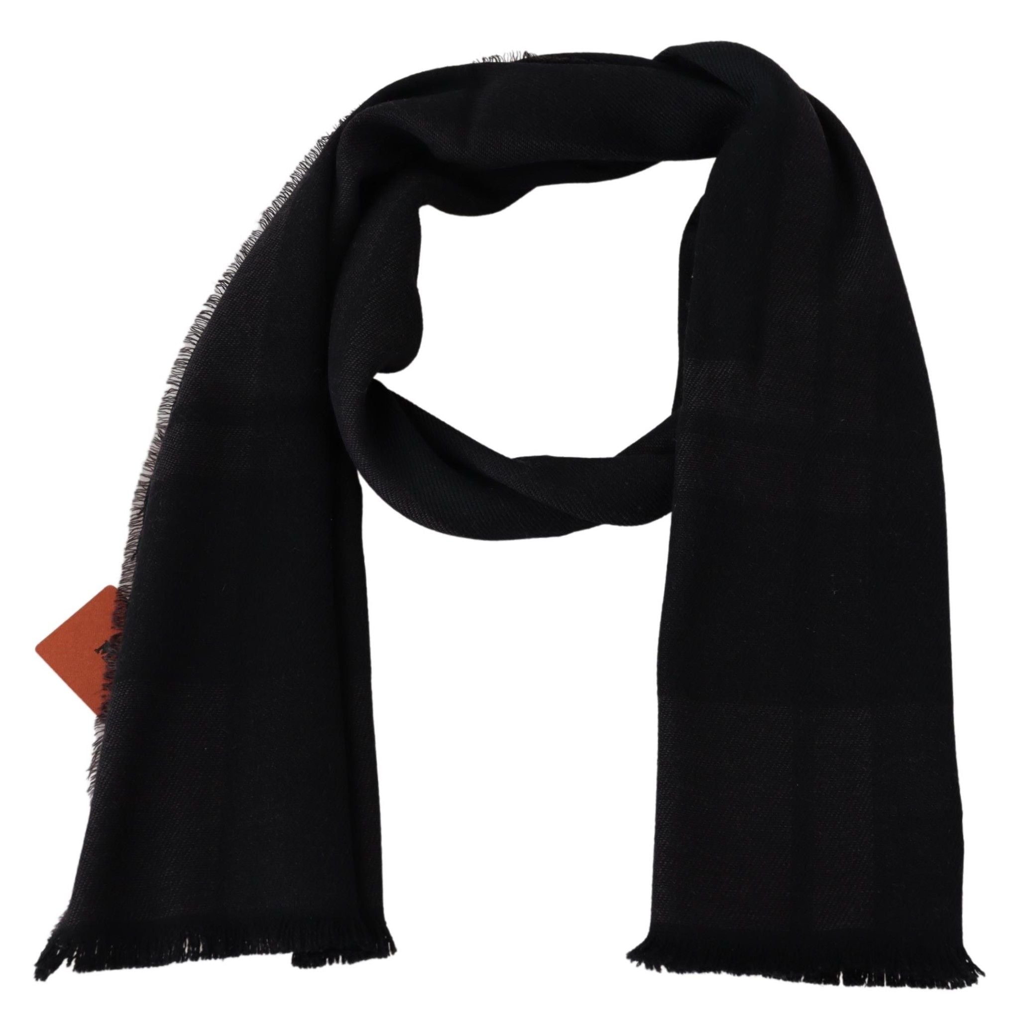 Missoni Elegant Black Wool Scarf with Logo Embroidery - Luksuslaukut ja asusteet Missoni - Tutustu YVES JAVANNI® 