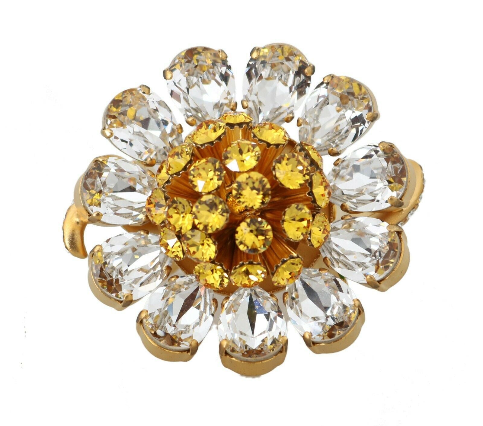 Dolce & Gabbana Crystal Flower Statement Ring Size US 7.5 - Luksusmuotia Dolce & Gabbana - Tutustu YVES JAVANNI® 