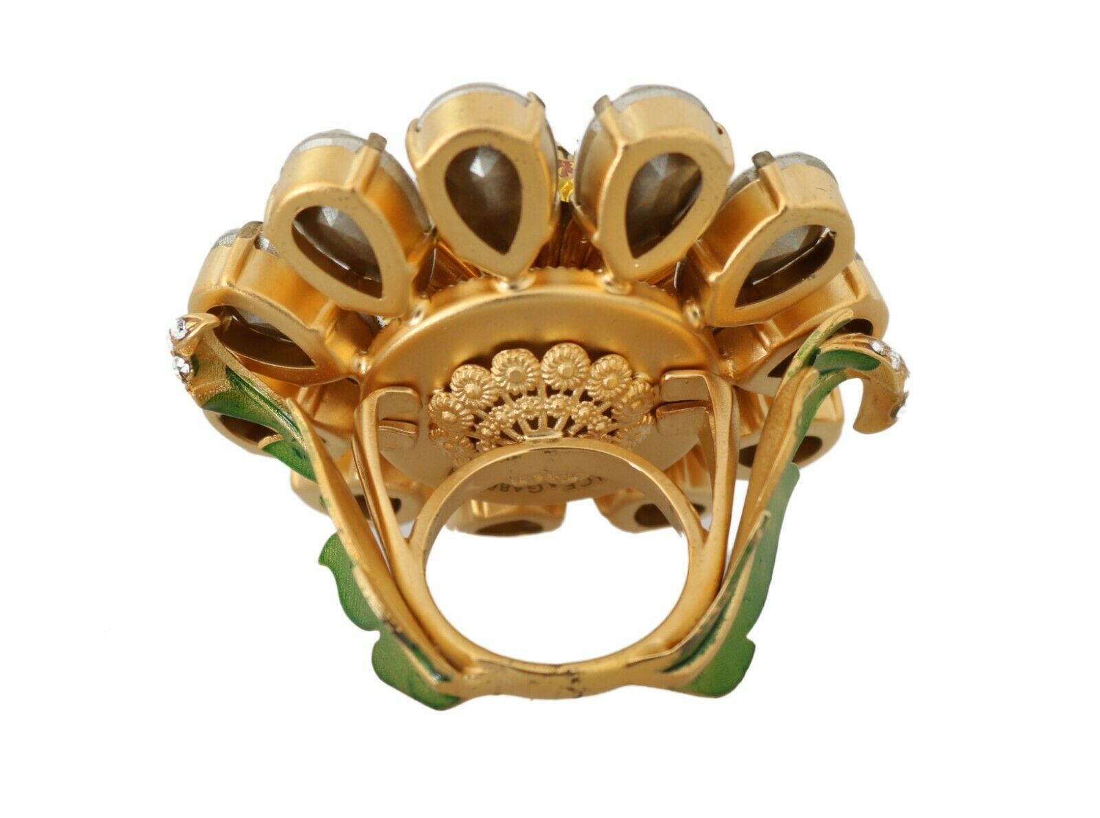 Dolce & Gabbana Crystal Flower Statement Ring Size US 7.5 - Luksusmuotia Dolce & Gabbana - Tutustu YVES JAVANNI® 