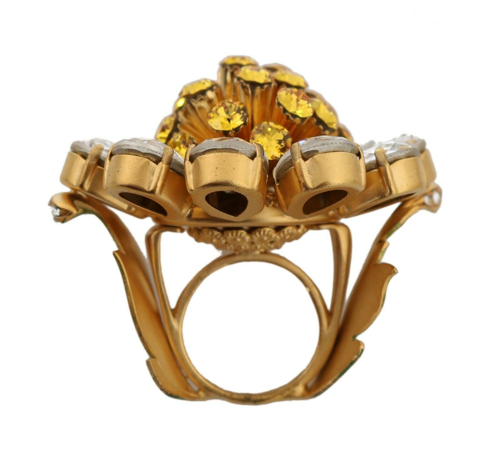 Dolce & Gabbana Crystal Flower Statement Ring Size US 7.5 - Luksusmuotia Dolce & Gabbana - Tutustu YVES JAVANNI® 