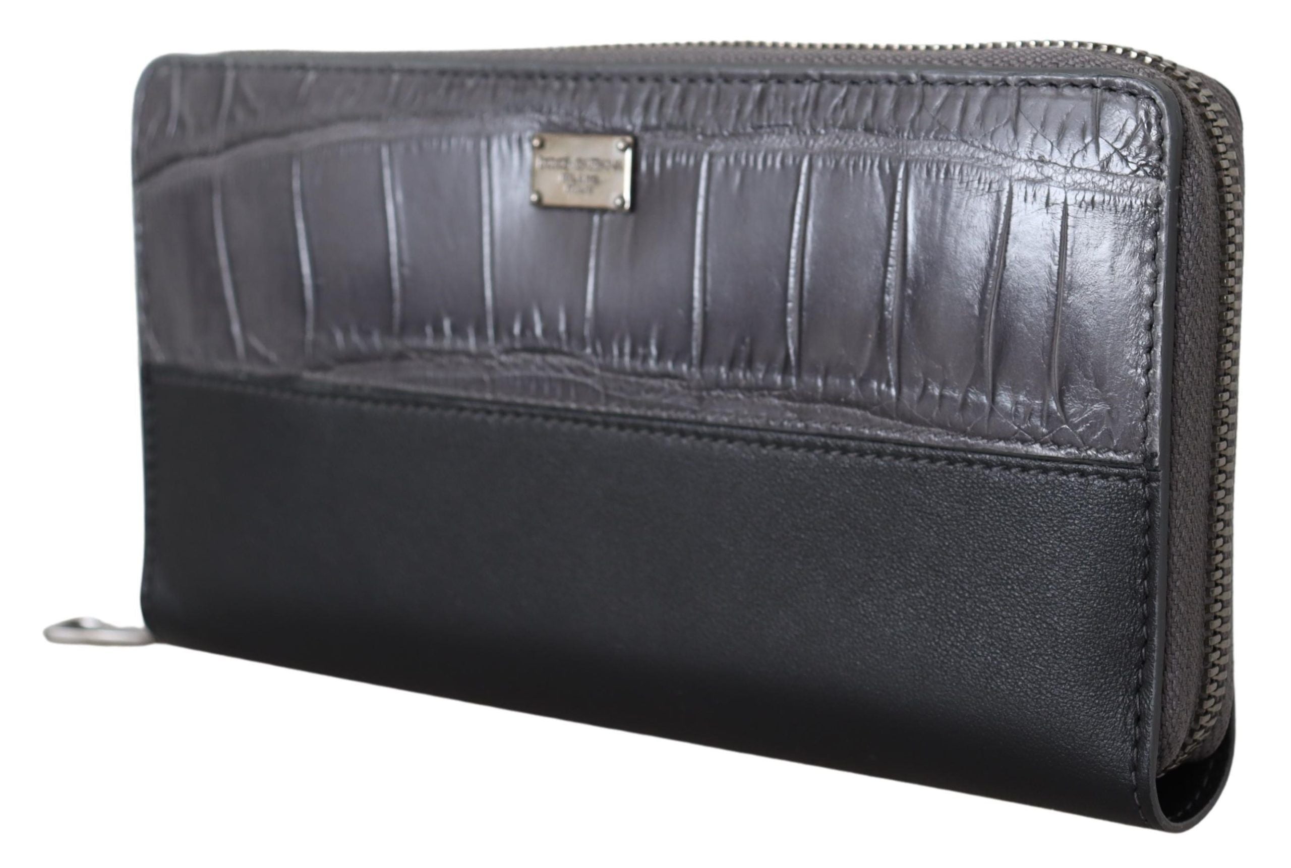 Dolce & Gabbana Elegant Textured Leather Zip-Around Wallet - Luksusmuotia Dolce & Gabbana - Tutustu YVES JAVANNI® 