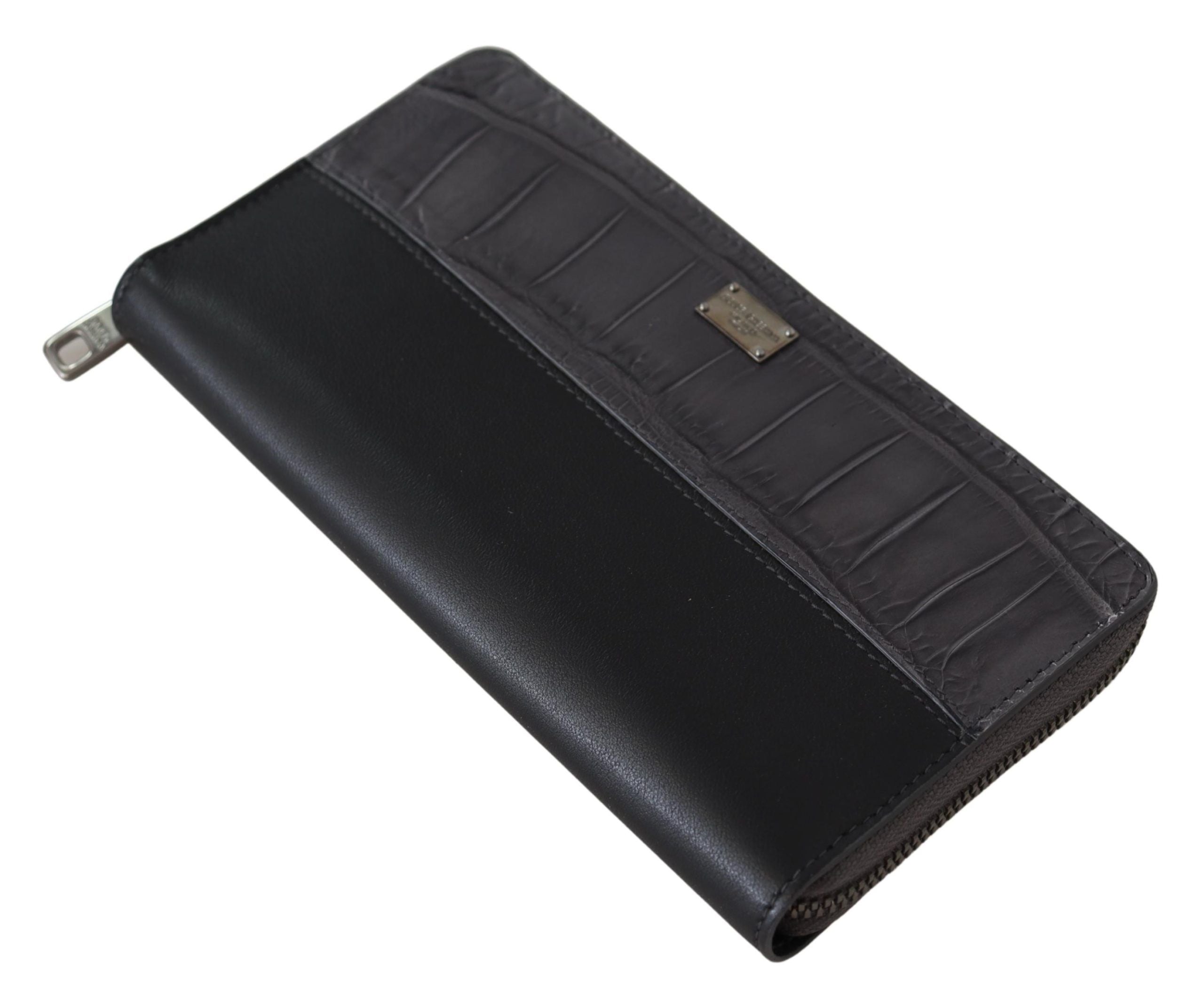 Dolce & Gabbana Elegant Textured Leather Zip-Around Wallet - Luksusmuotia Dolce & Gabbana - Tutustu YVES JAVANNI® 