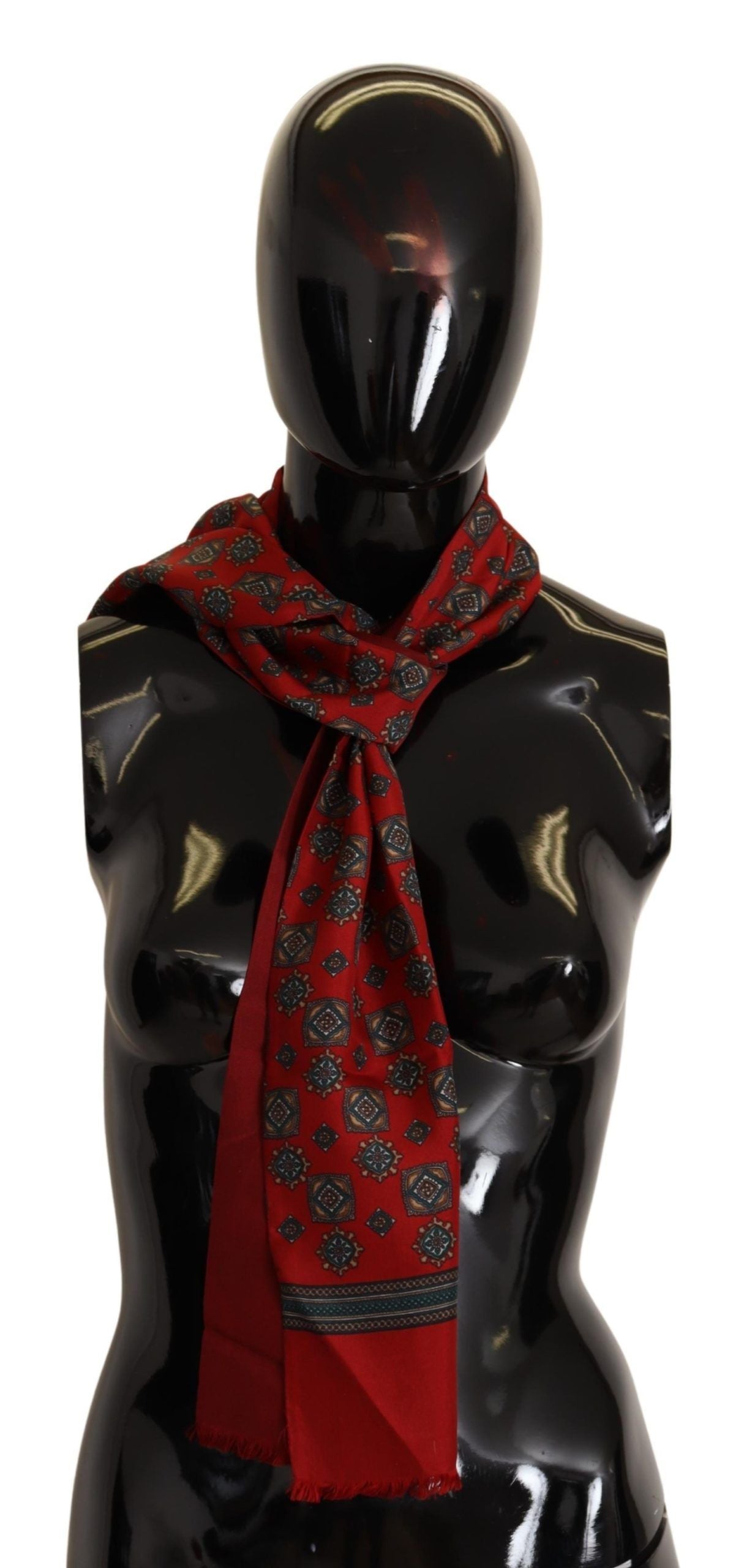 Dolce & Gabbana Elegant Red Silk Scarf - Luksusmuotia Dolce & Gabbana - Tutustu YVES JAVANNI® 