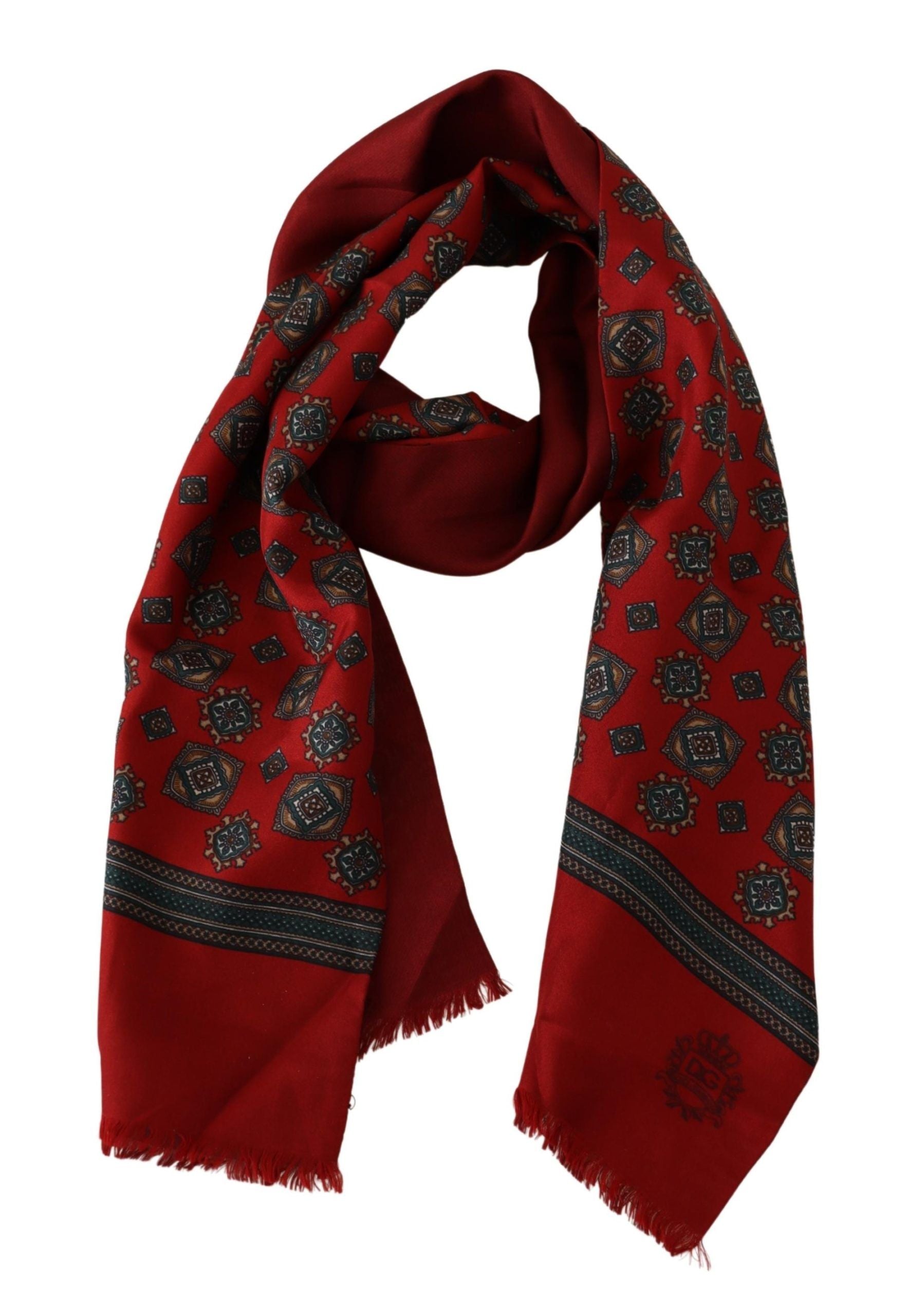 Dolce & Gabbana Elegant Red Silk Scarf - Luksusmuotia Dolce & Gabbana - Tutustu YVES JAVANNI® 