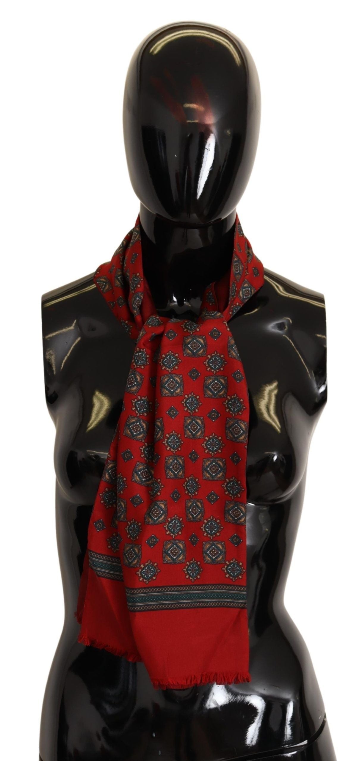 Dolce & Gabbana Elegant Red Silk Scarf - Luksusmuotia Dolce & Gabbana - Tutustu YVES JAVANNI® 