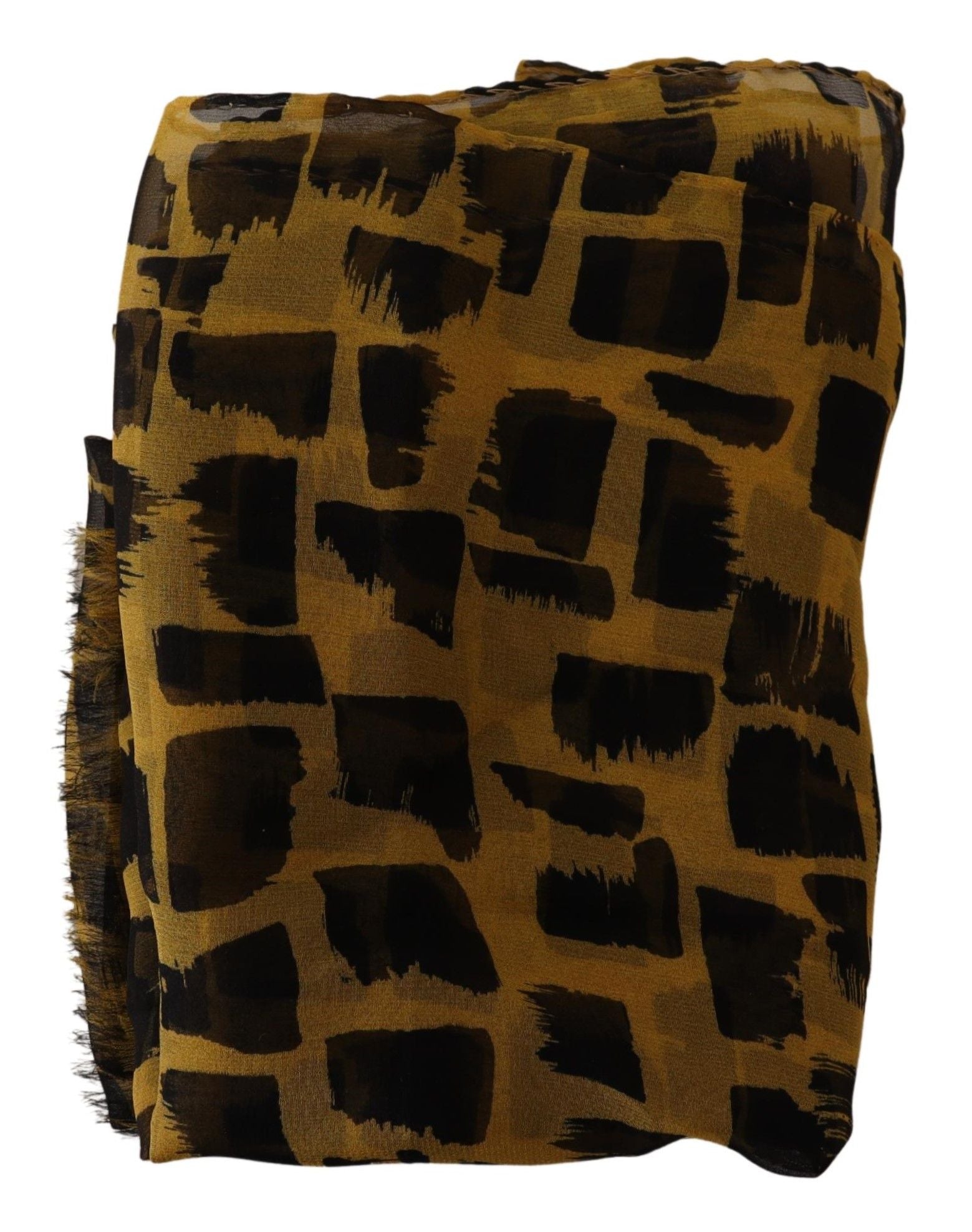 Dolce & Gabbana Elegant Silk Scarf in Yellow & Black - Luksusmuotia Dolce & Gabbana - Tutustu YVES JAVANNI® 